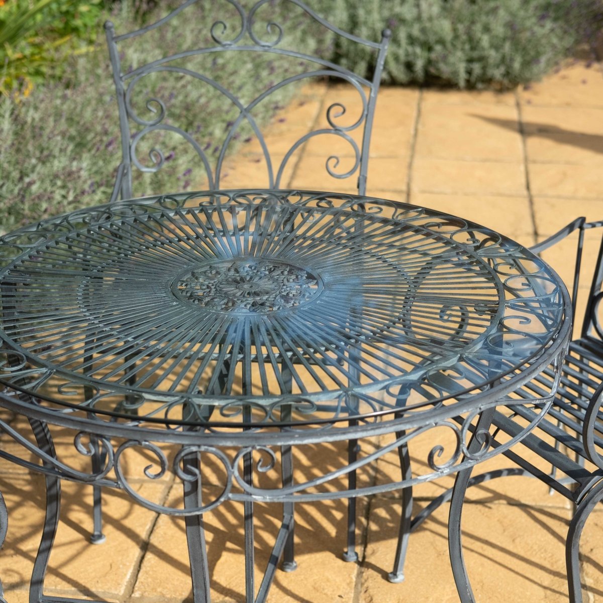 Heritage Bistro Set (5pc) with Glass | Dark Lead - OPULENT Co