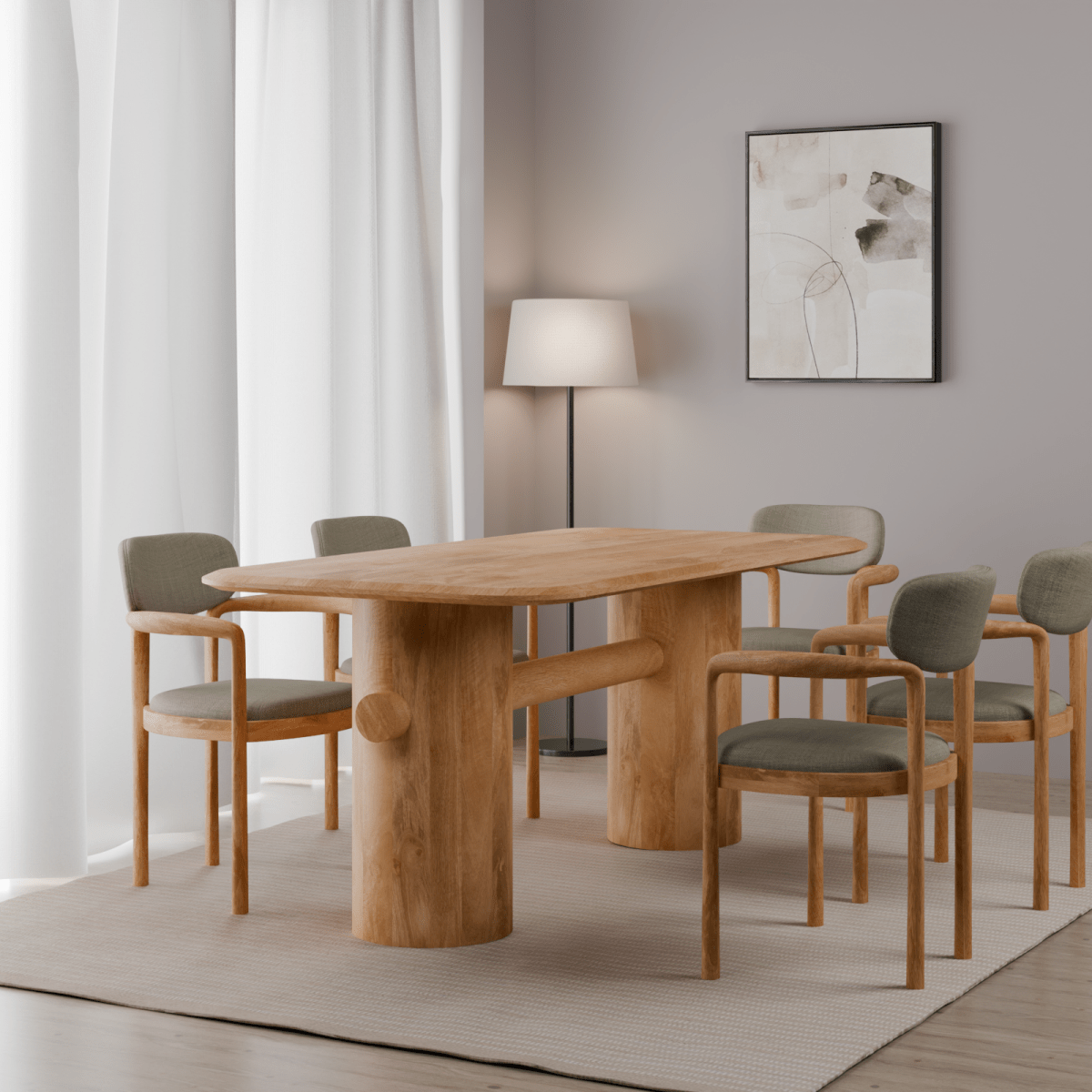 Maisie Mango Wood Dining Table - OPULENT Co