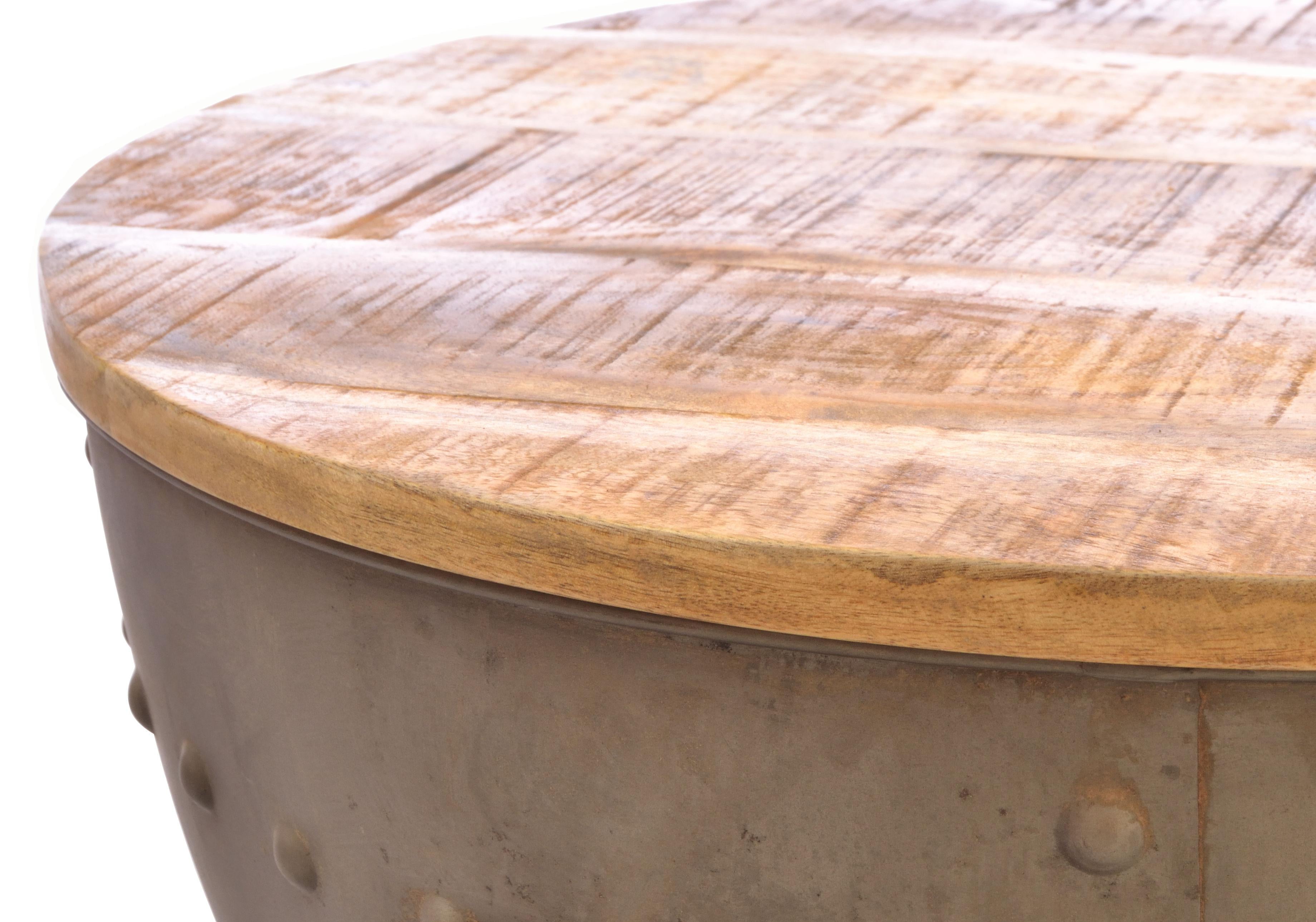 Old Empire Round Storage Coffee Table