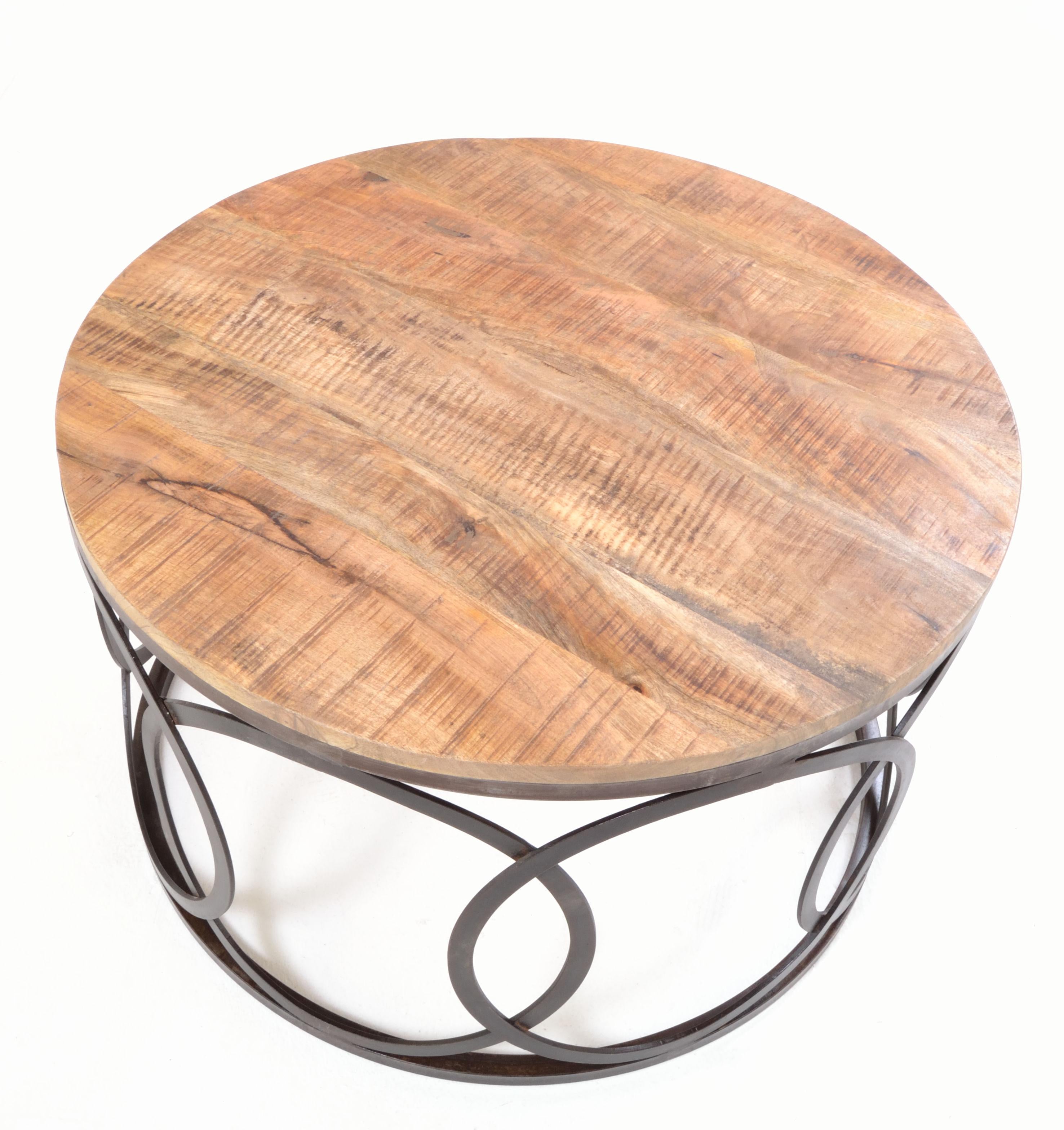 Old Empire Round Lattice Frame Coffee Table | Mango Wood