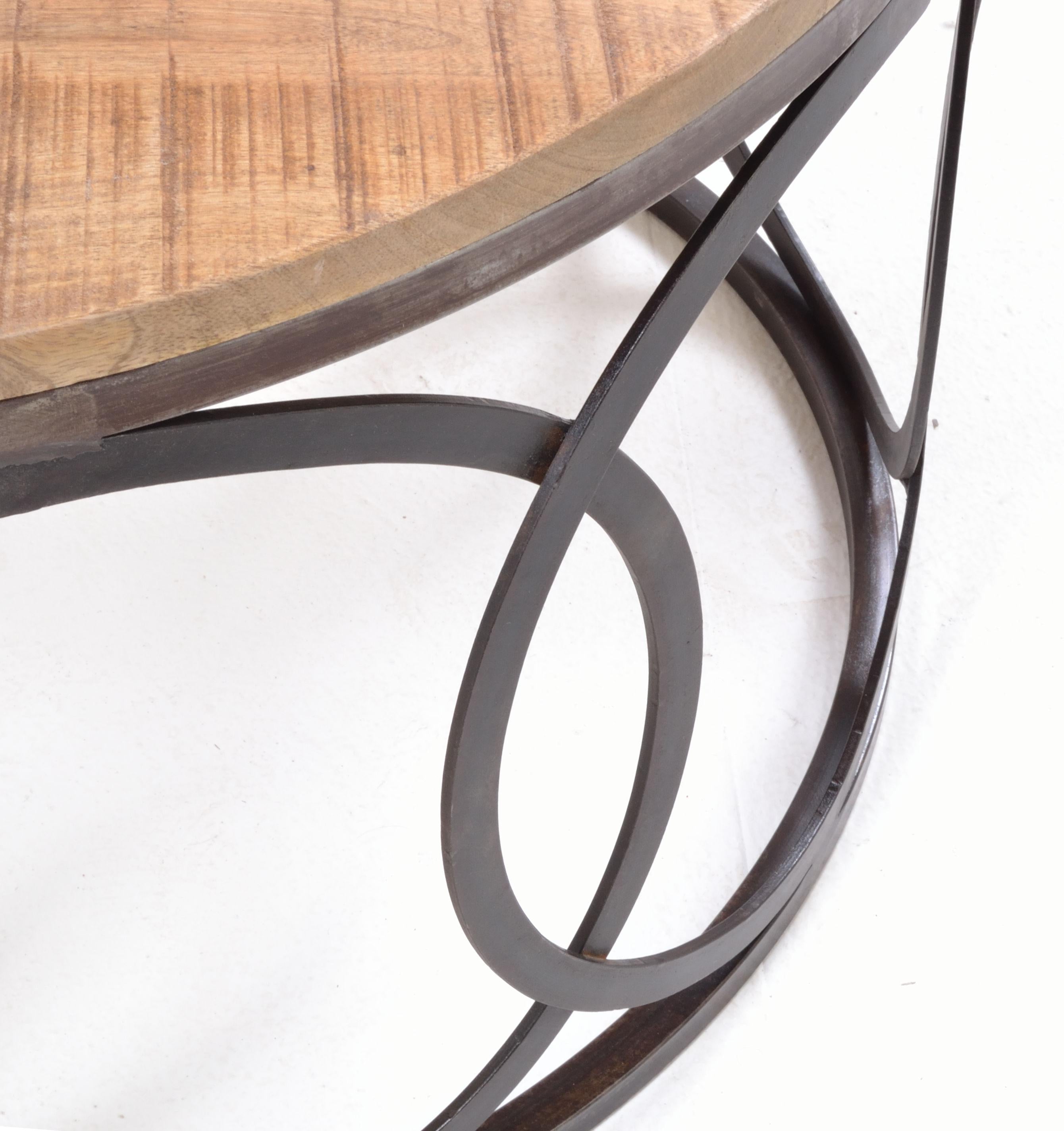 Old Empire Round Lattice Frame Coffee Table | Mango Wood