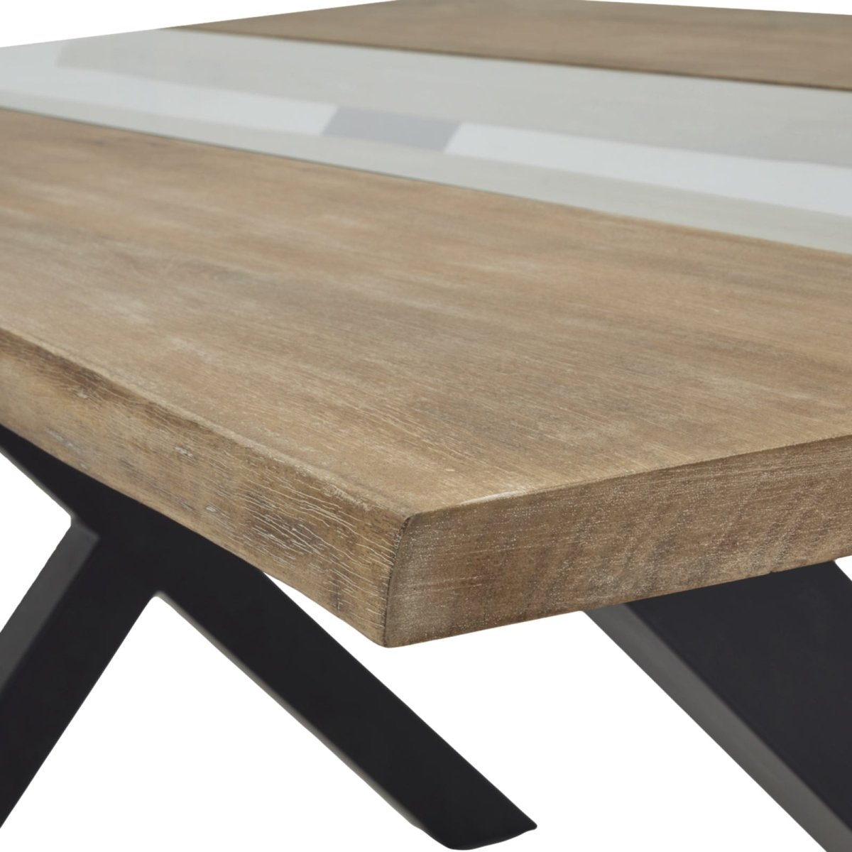 Live Edge Collection Light Acacia River Dining Table - OPULENT Co