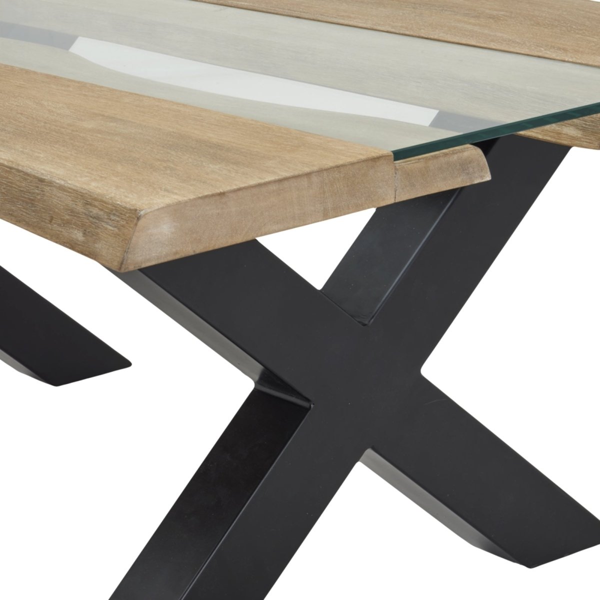 Live Edge Collection Light Acacia River Coffee Table - OPULENT Co