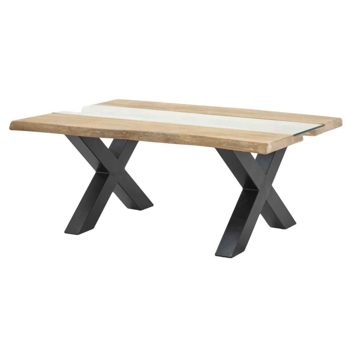 Live Edge Collection Light Acacia River Coffee Table - OPULENT Co