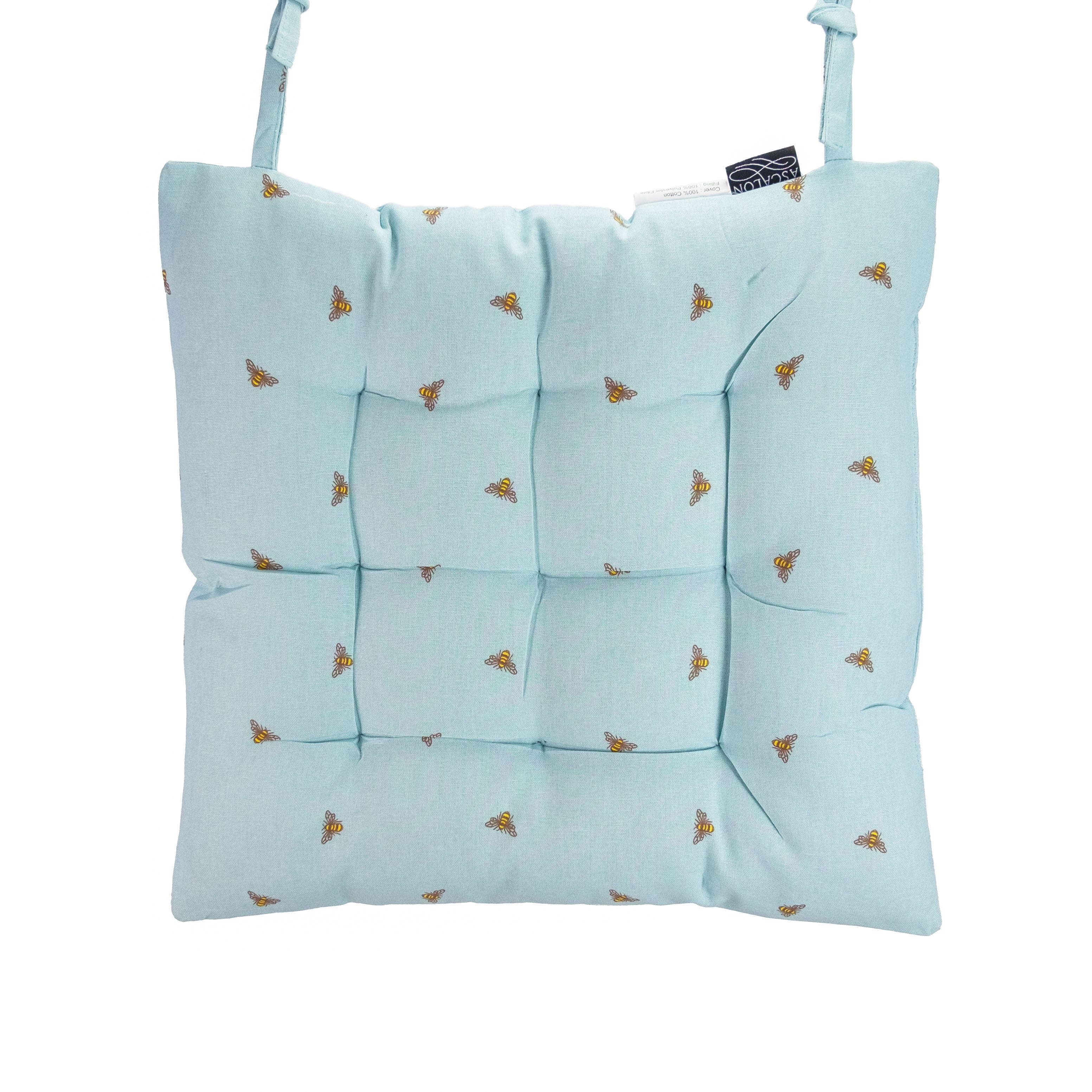 Square Seatpad | Bee pattern in light blue
