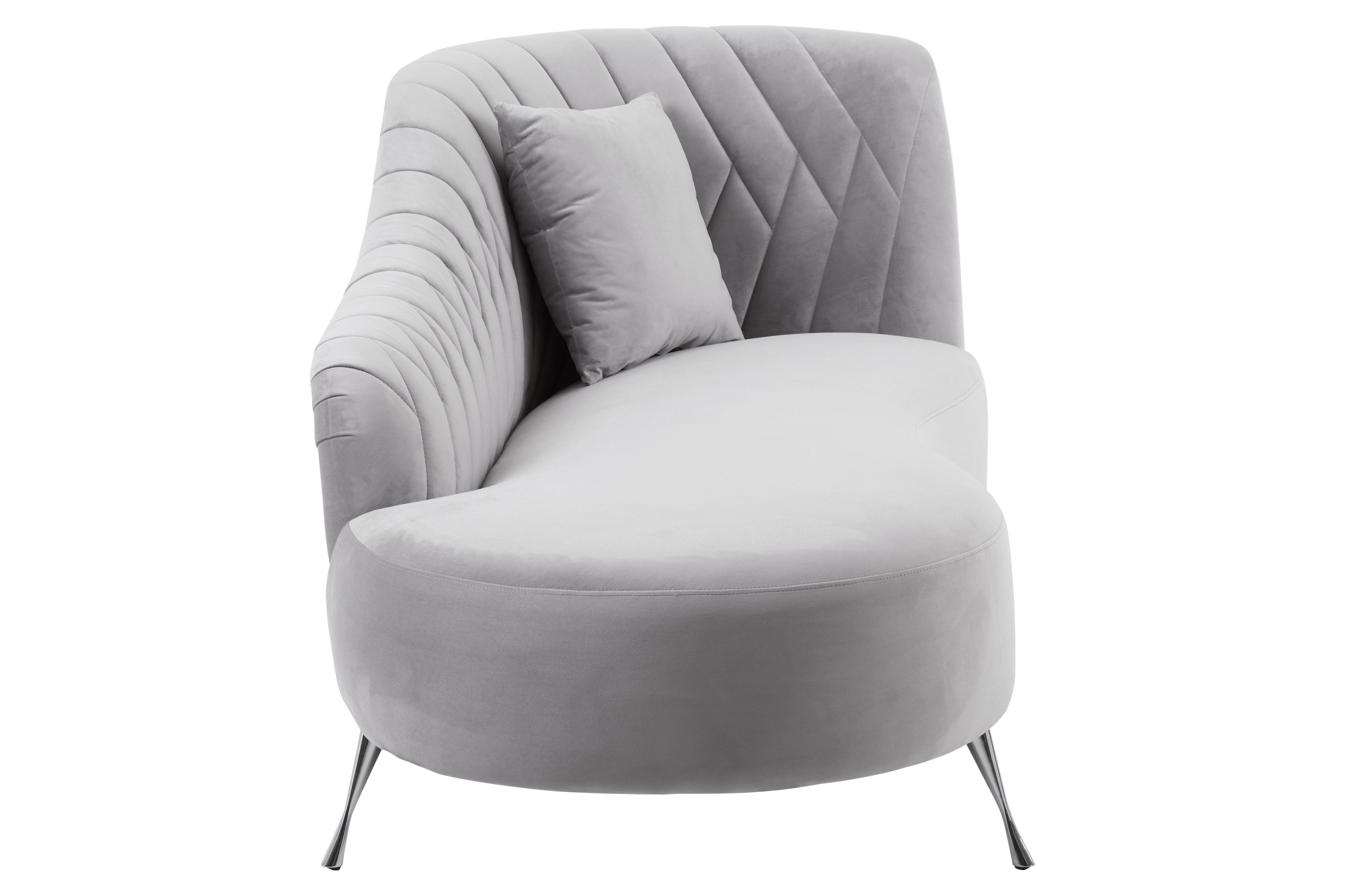 Nero Rene Grey Velvet Chaise Longue