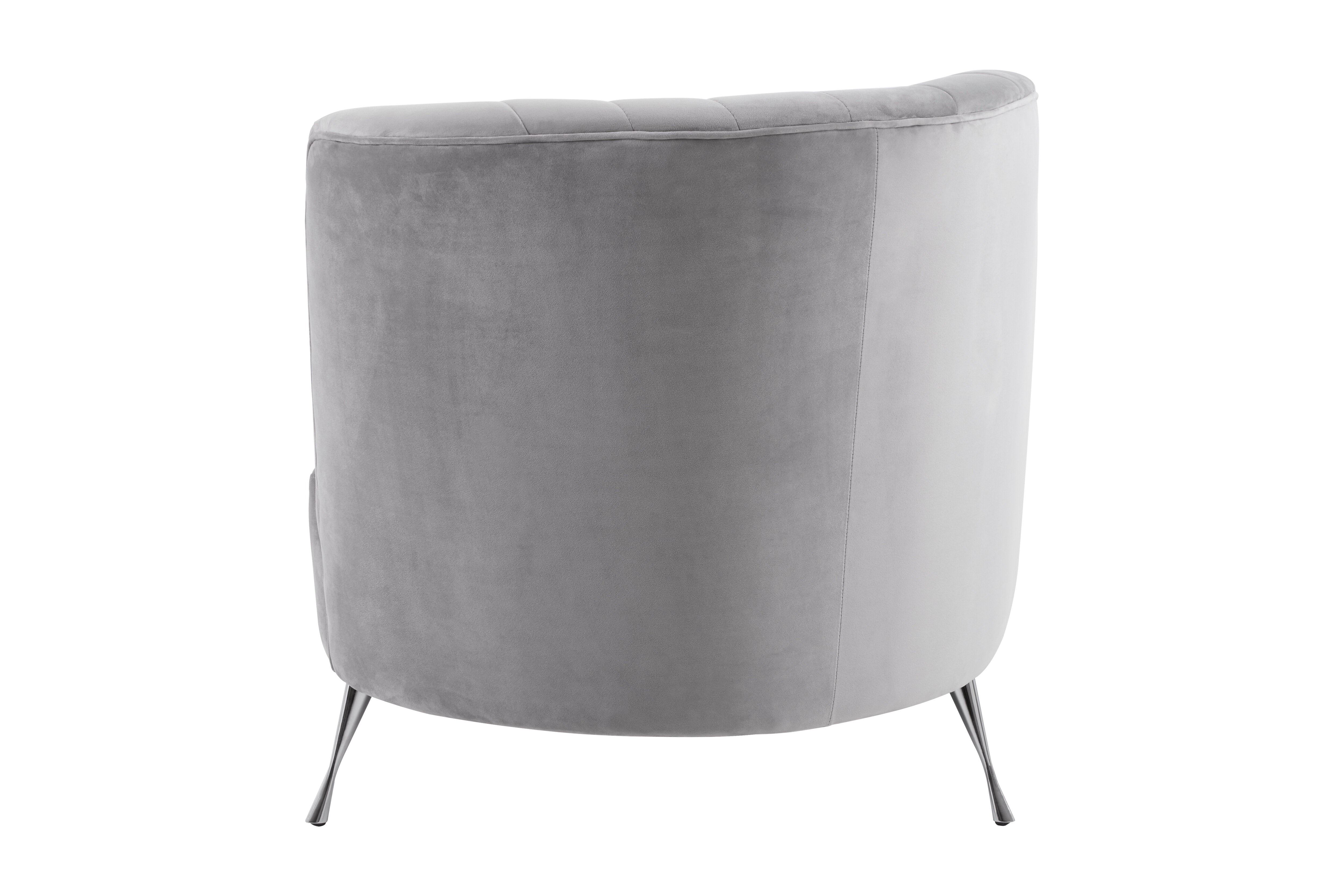 Nero Rene Grey Velvet Chaise Longue