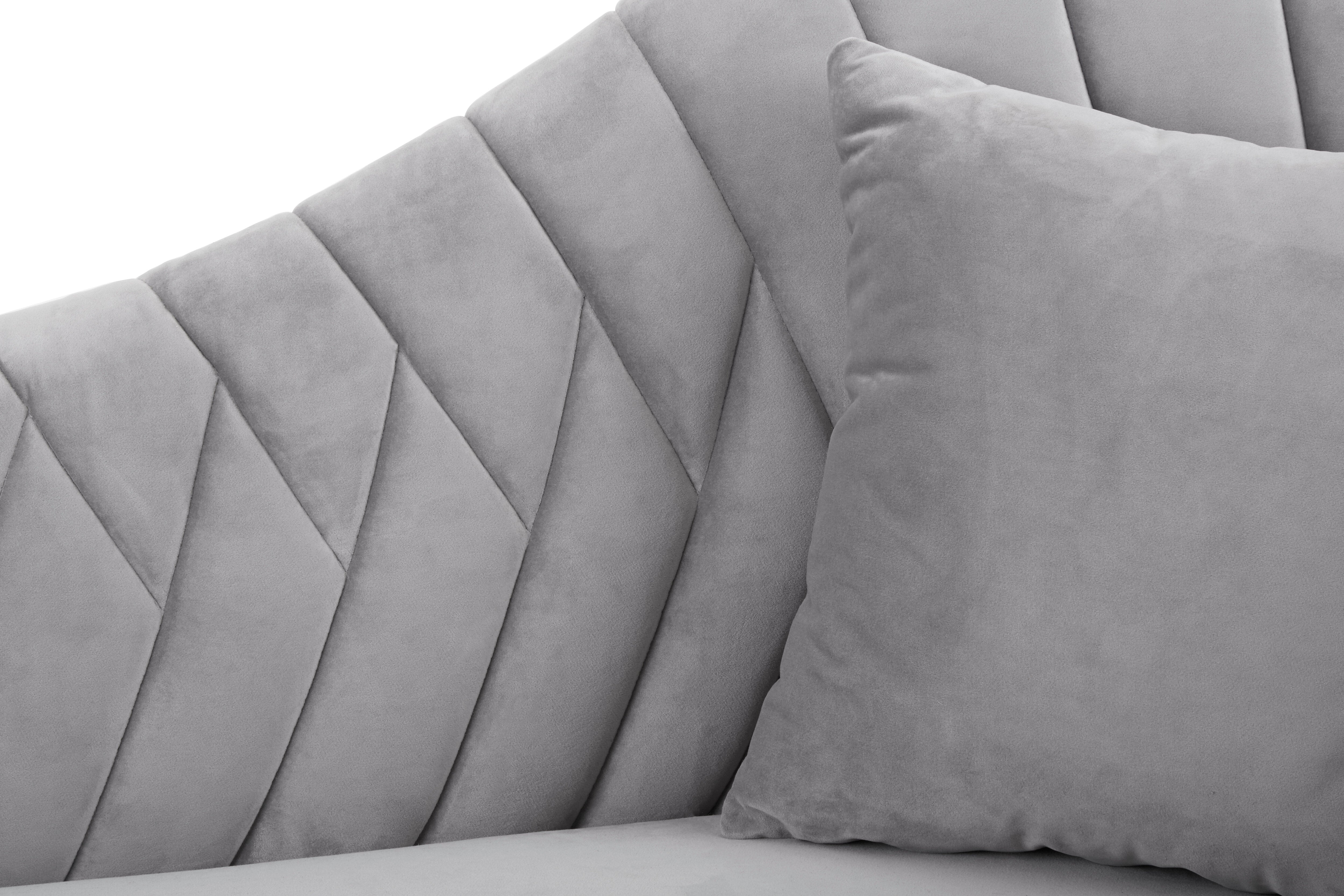Nero Rene Grey Velvet Chaise Longue
