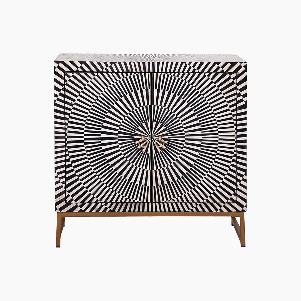 Ida Two Door Bone Inlay Cabinet - OPULENT Co