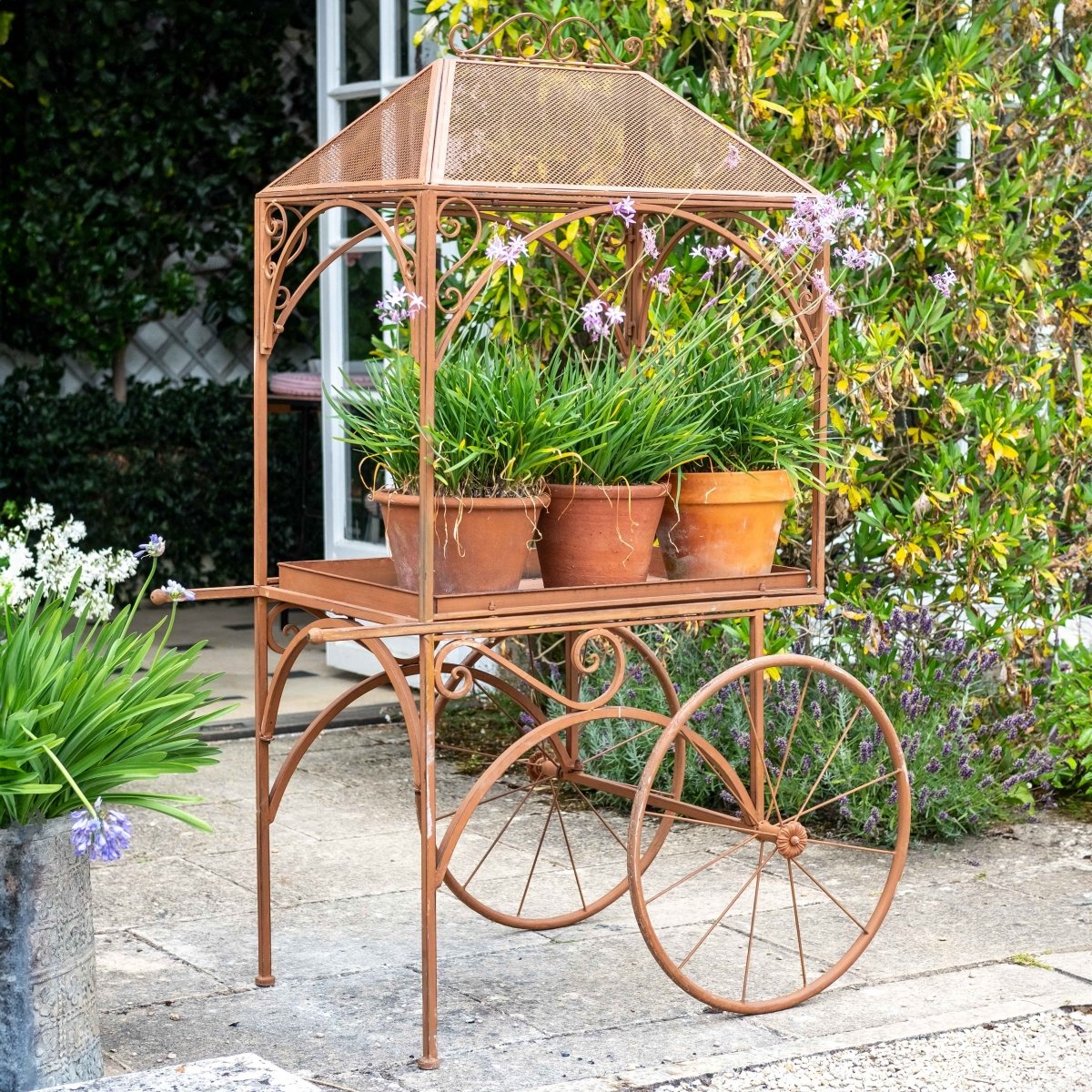 Flower Cart | Plant Pot Stand | Rusty - OPULENT Co