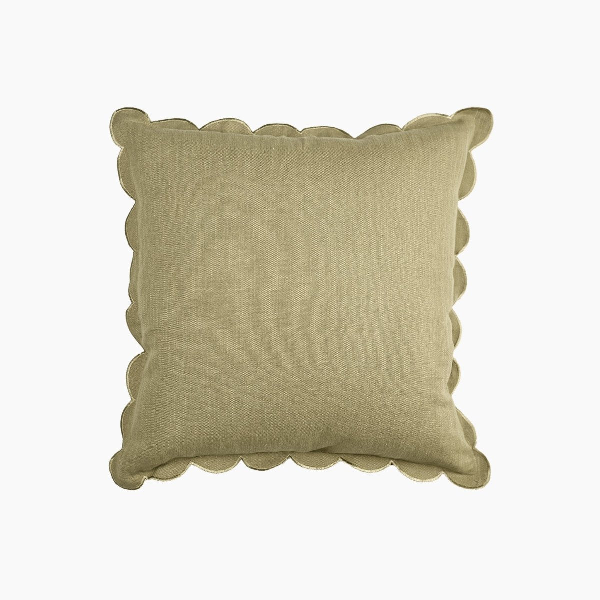 Elsie Cotton - Linen Olive Green Cushion - OPULENT Co