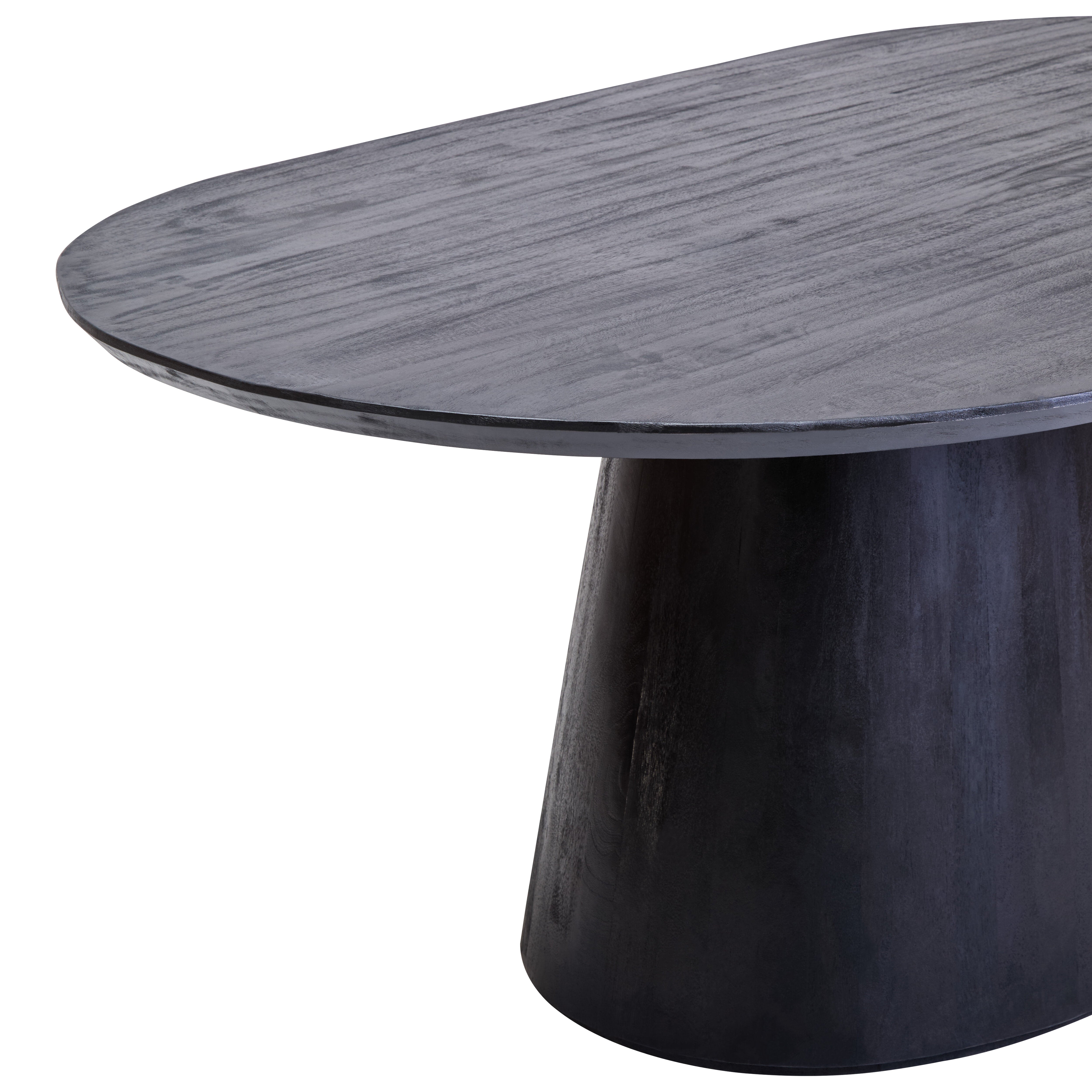 Korvella Black Mango Wood Oval Dining Table