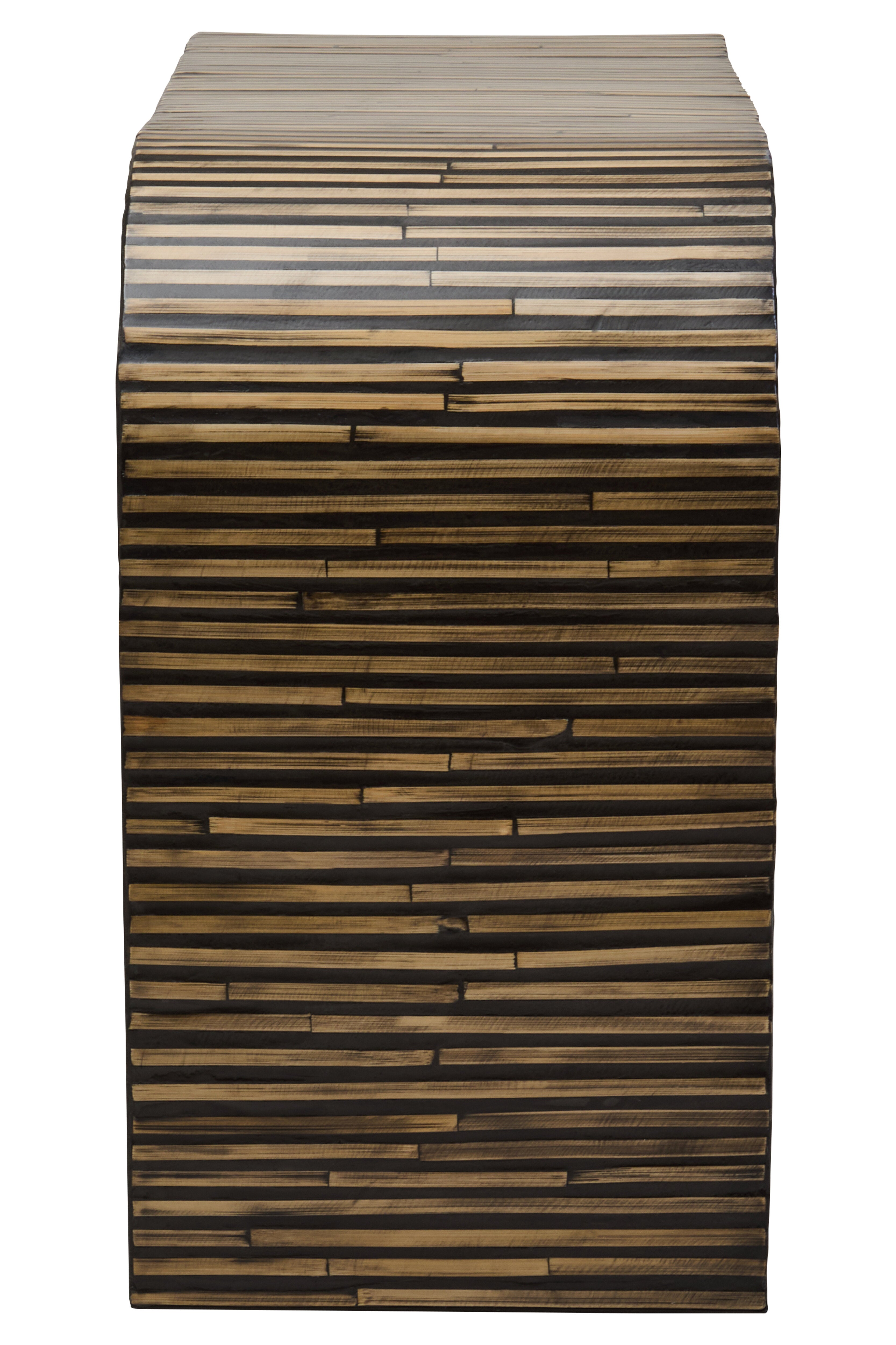Nivara Bamboo Inlay Curved Console Table