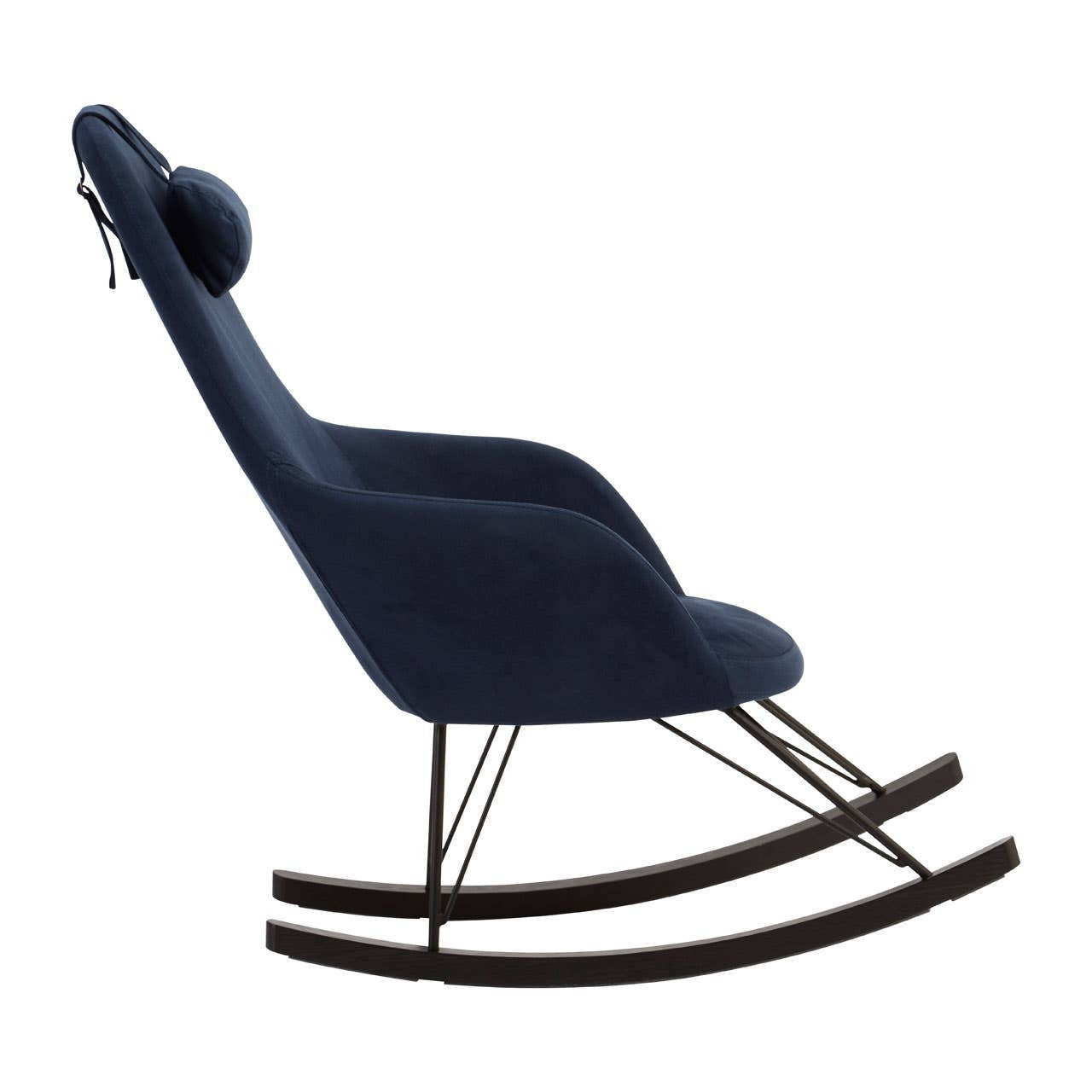 Erritso Blue Fabric Rocking Chair High Back