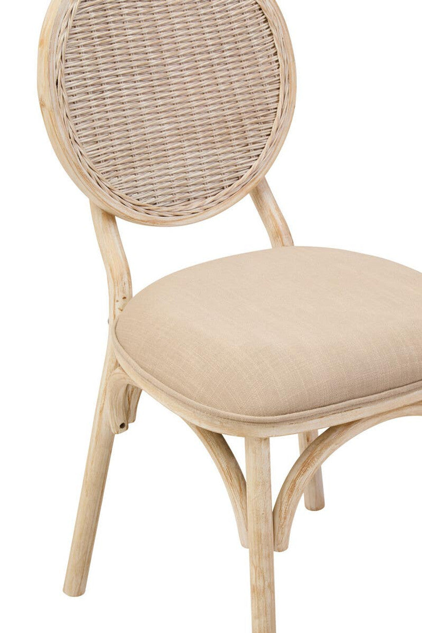 Nino White Wash Elm Wood Dining Chair