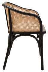 Nino Natural Cane Bench with Black Beech Wood Frame