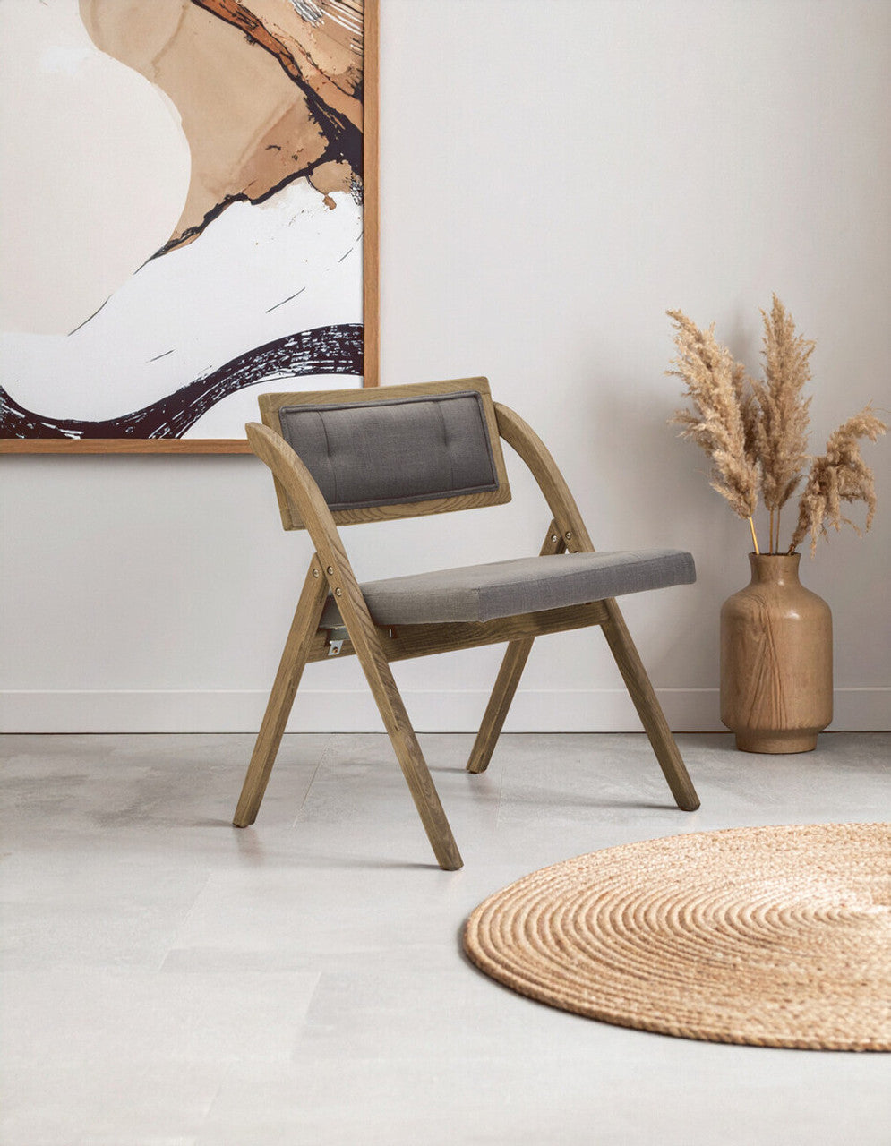 Nino Grey Wash Elm Wood Folding Chair