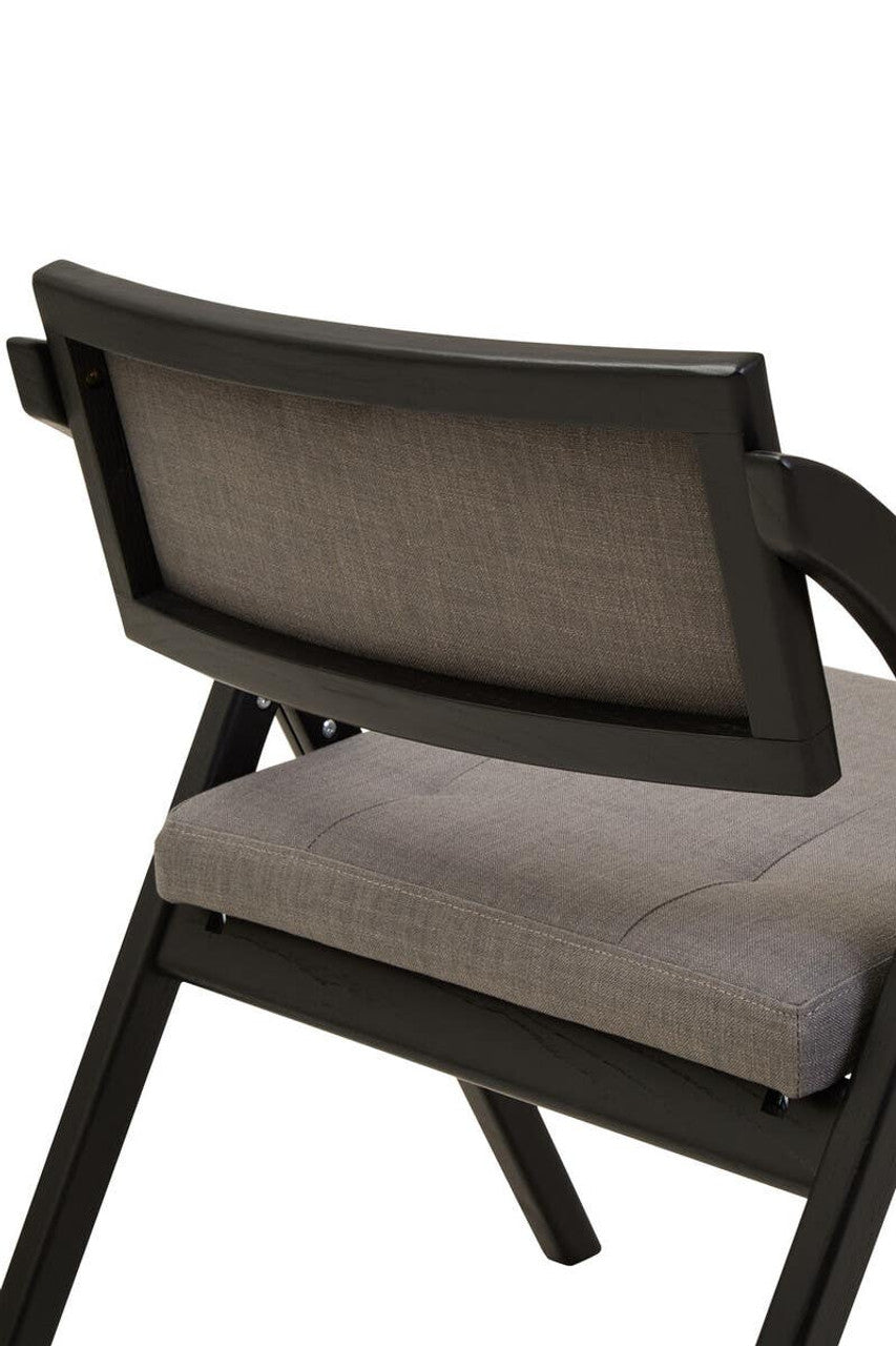 Nino Grey and Black Elm Wood Folding Chair