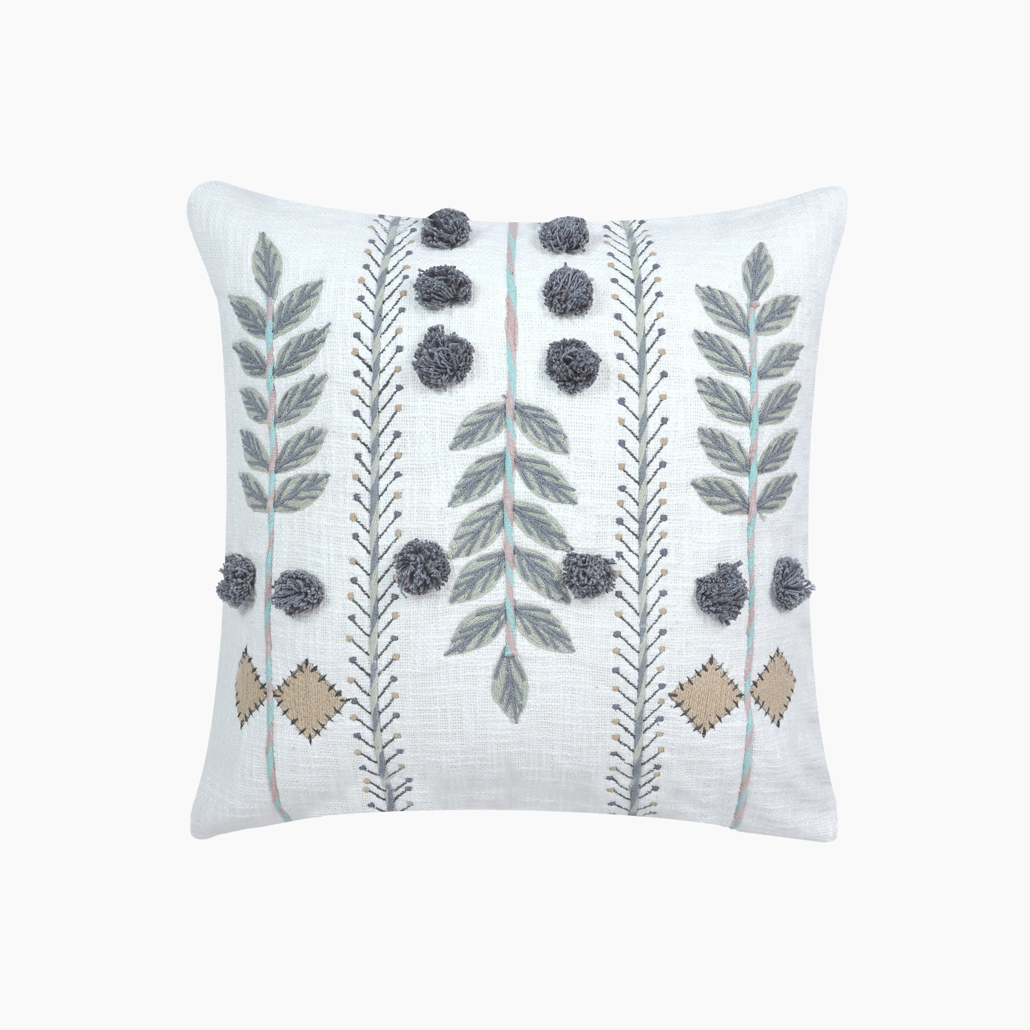Gianna Fresh Embroidered Cotton Cushion