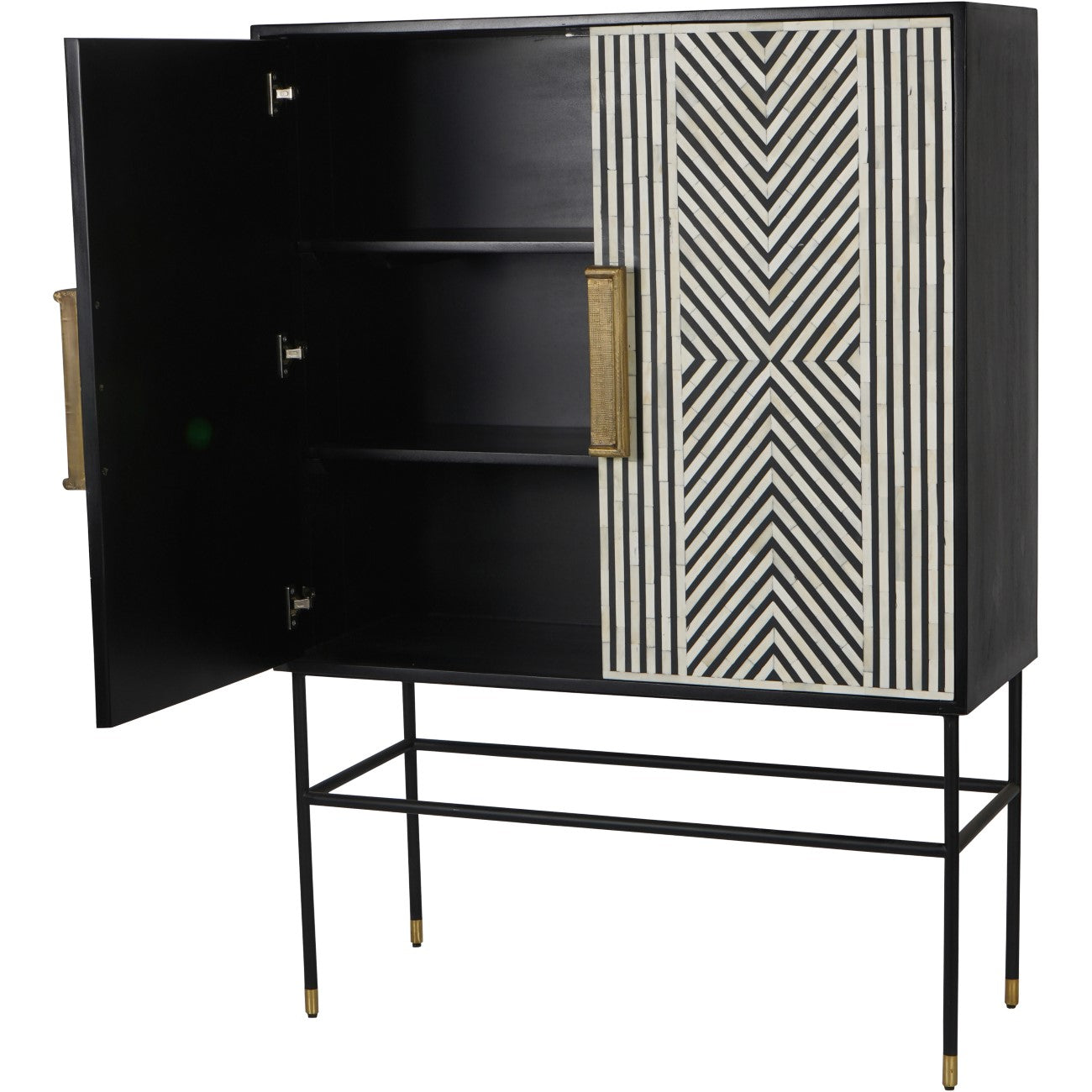 Delaney Bone Inlay Tall Storage Cabinet