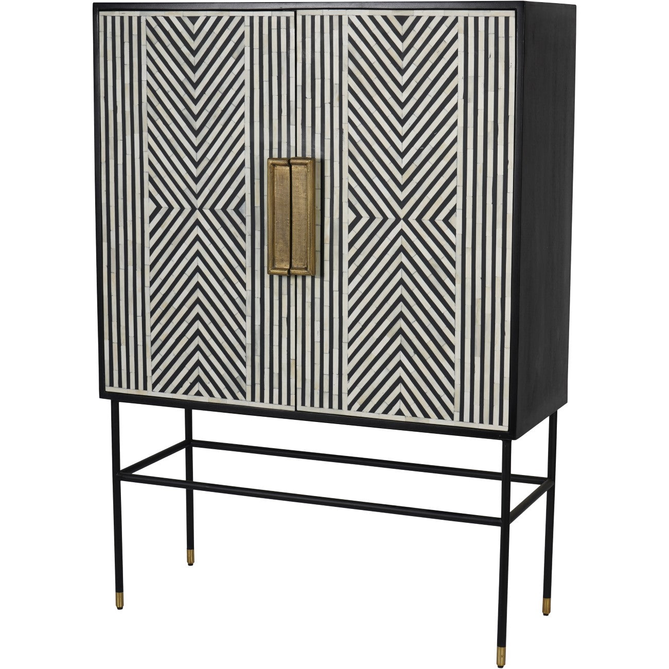Delaney Bone Inlay Tall Storage Cabinet