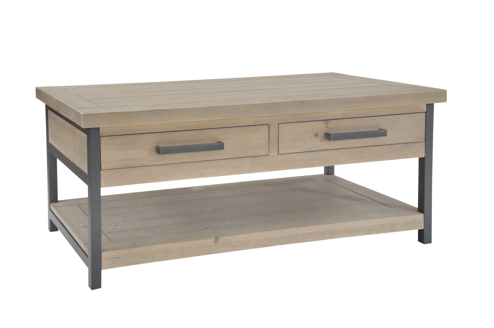Lowry Iron Framed Coffee Table | Driftwood Pine
