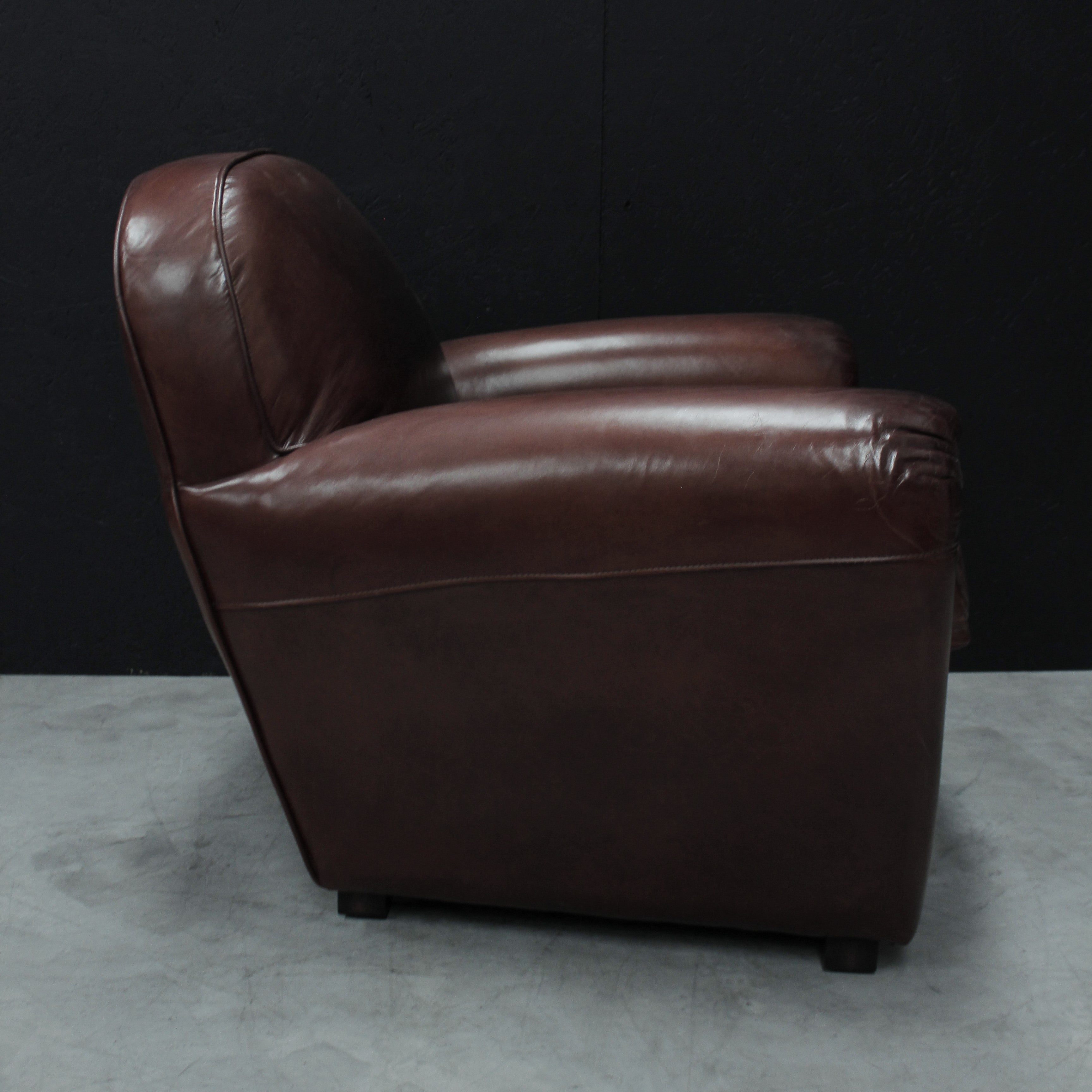 Vintage Leather Art Deco Style Armchair