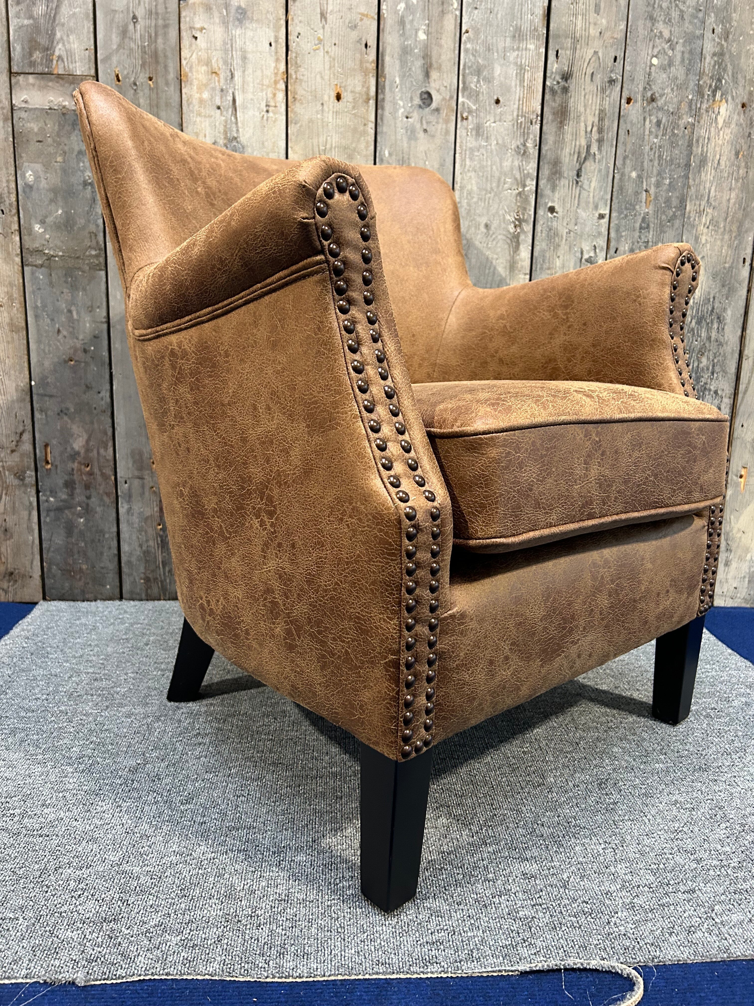 Cromarty Armchair in Vegan Vintage Leather