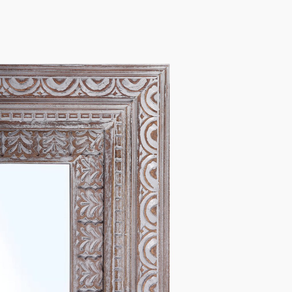 Naaz Carved Wooden Mirror - OPULENT Co