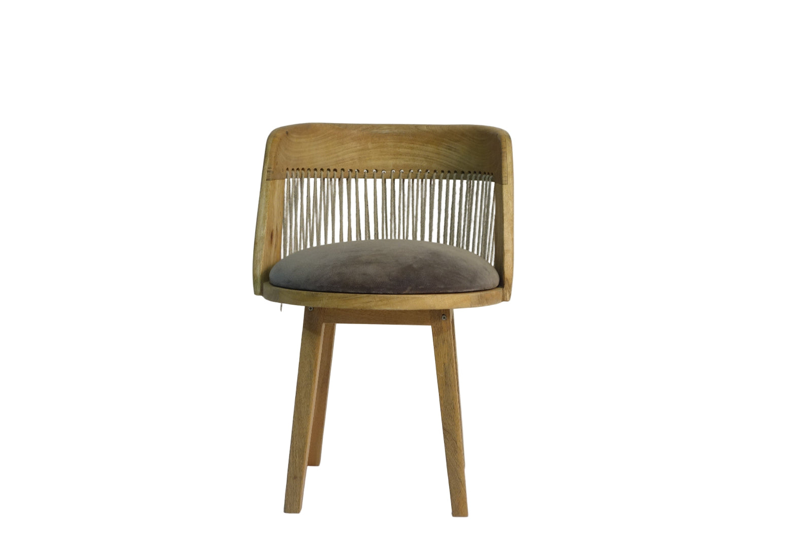 Bobas Solid Mango Wooden Chair | With Fabric Seat