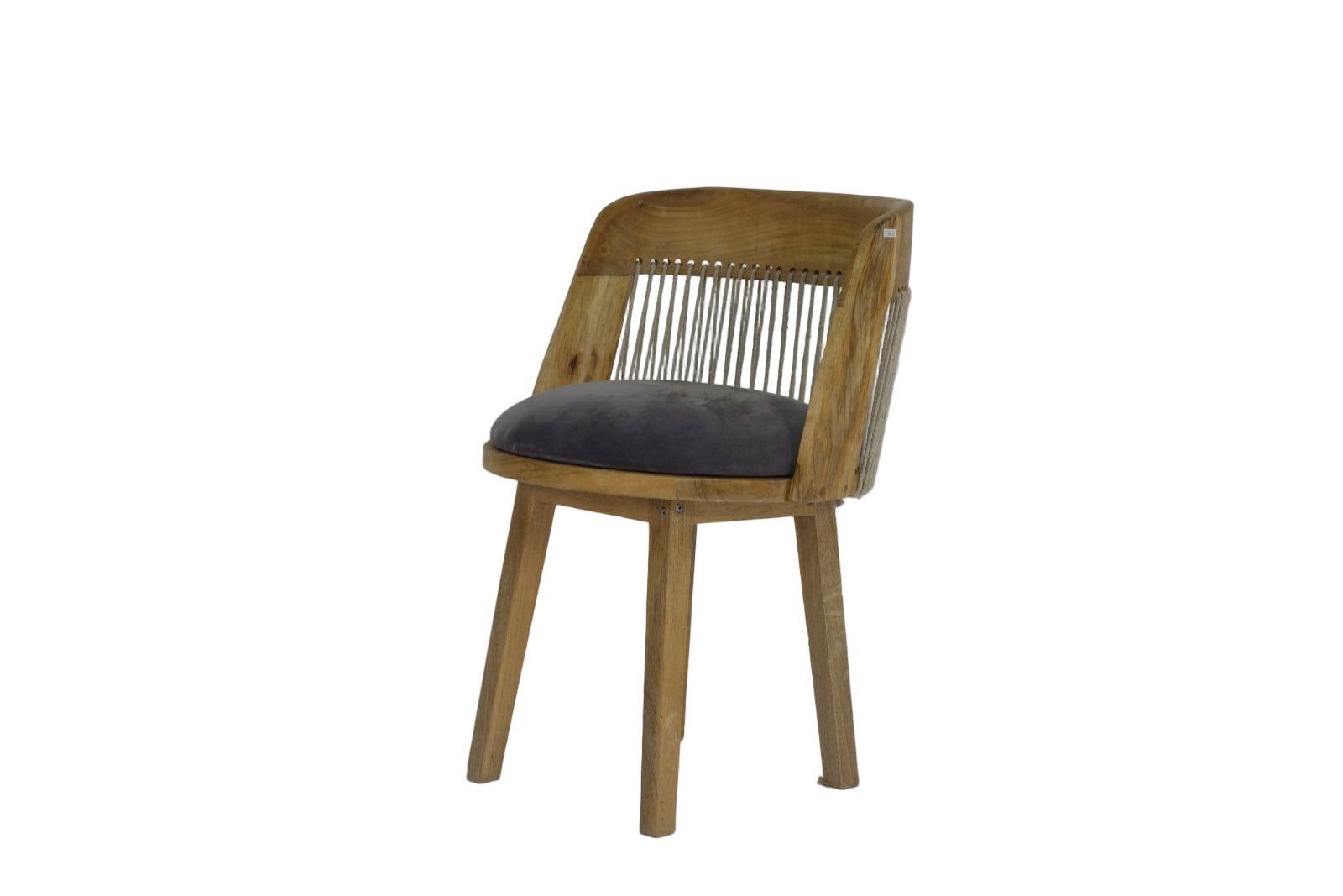 Bobas Solid Mango Wooden Chair | With Fabric Seat