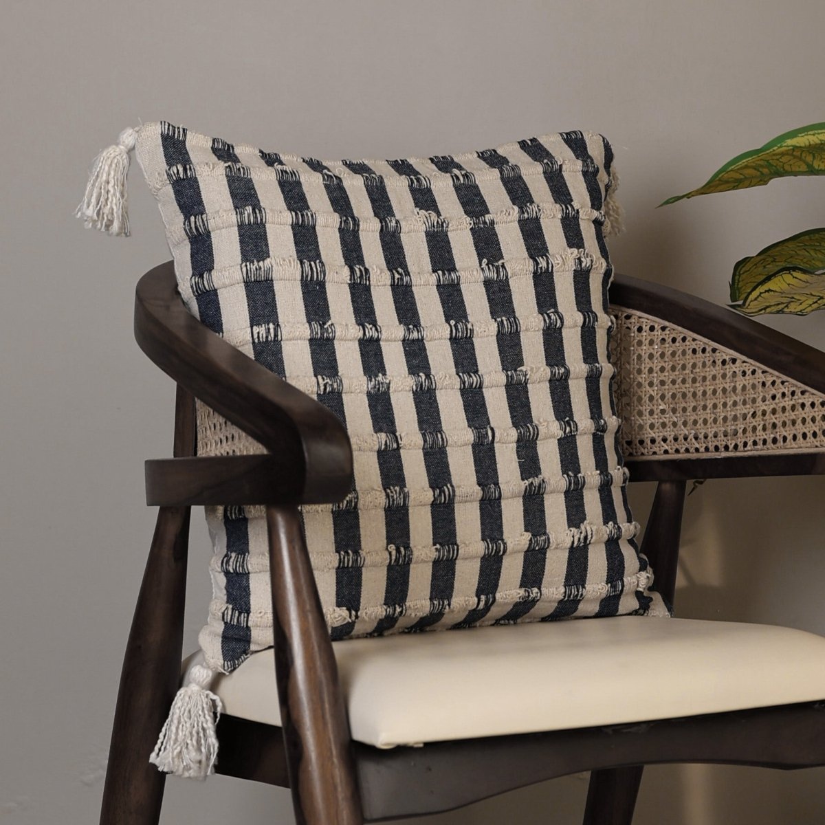 Freya Cotton Indigo Cushion - OPULENT Co
