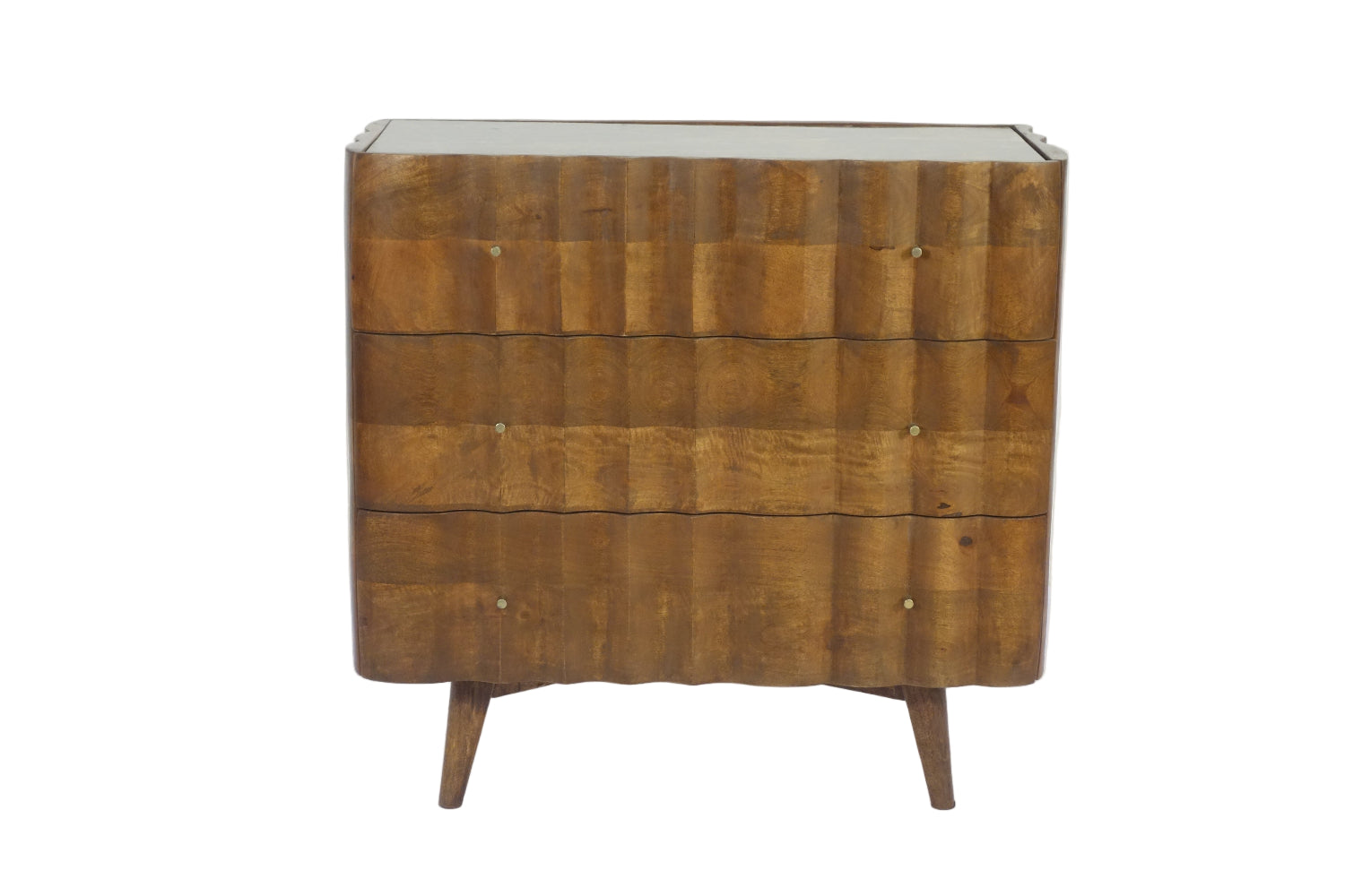 Indok Wooden Carving Design 3 Drawer Cabinet Marble Top