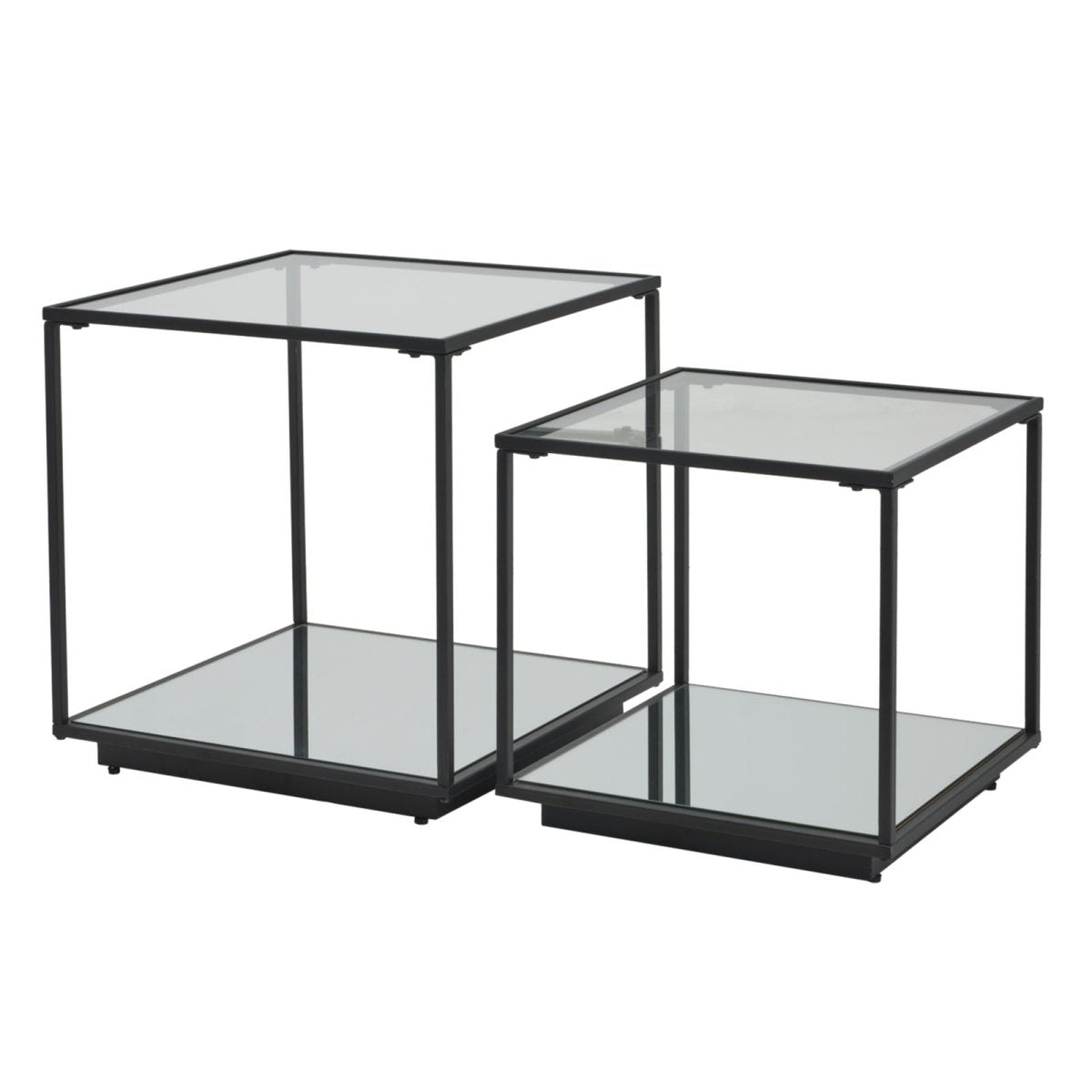 Lennox Black Framed Set Of 2 Side Tables - OPULENT Co