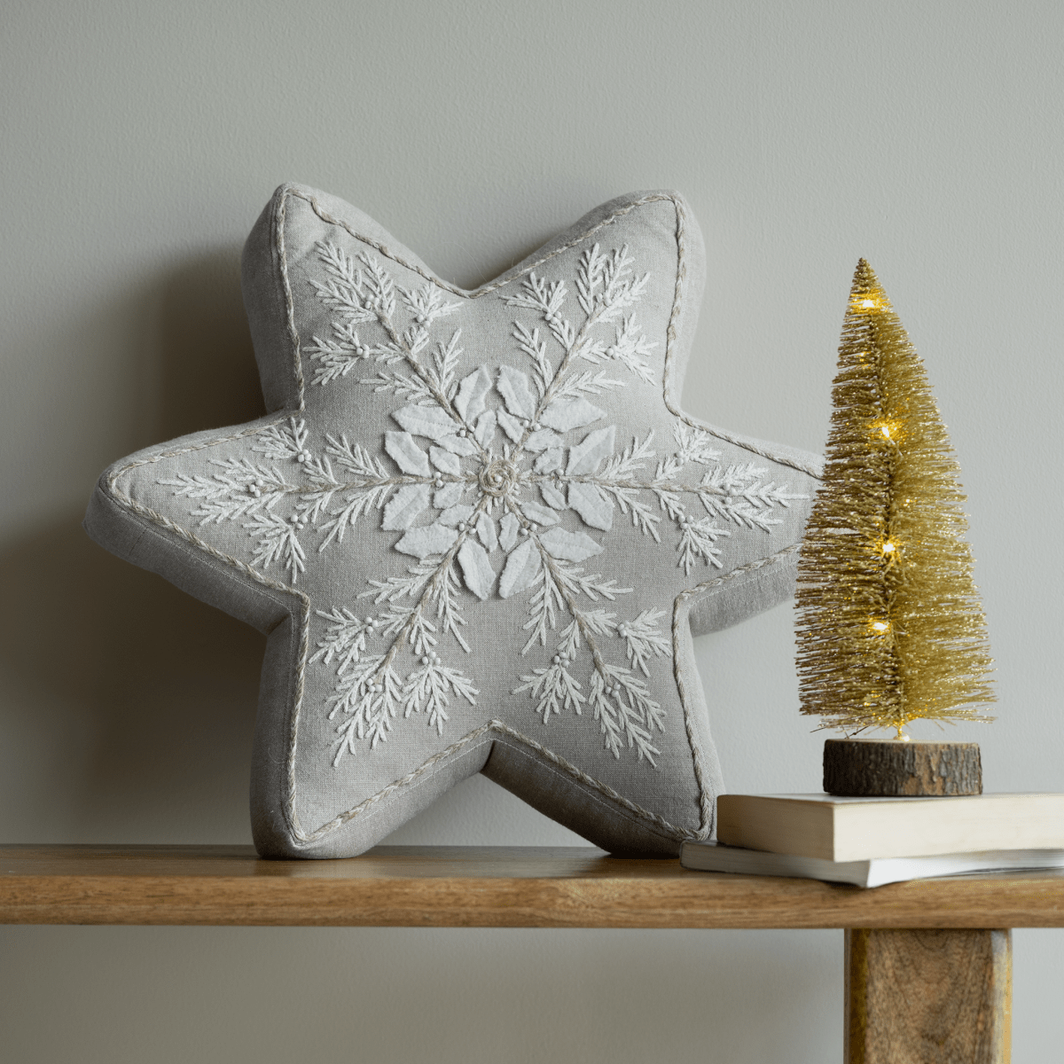 Joyful Star Cotton Chambray Cushion - OPULENT Co