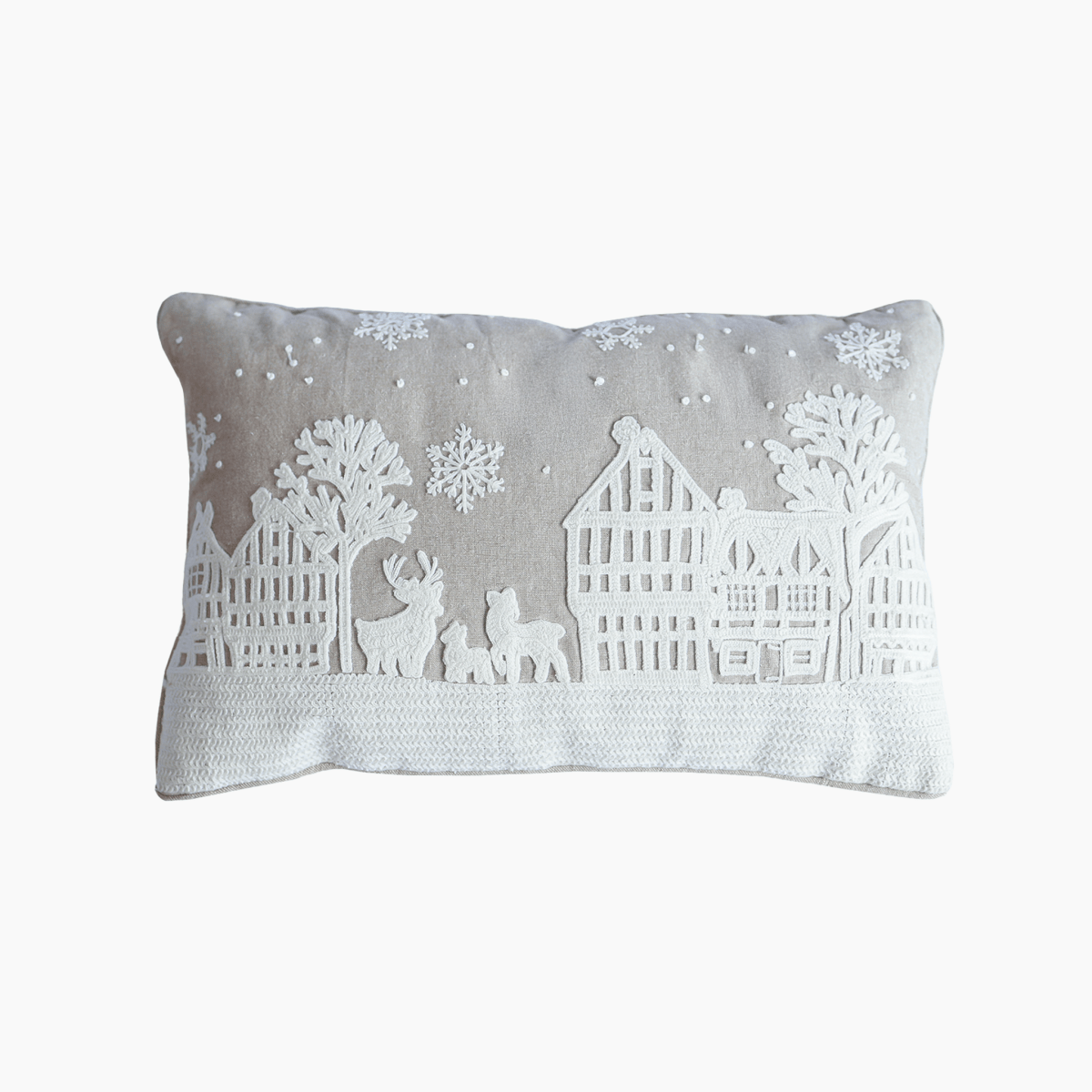 Festive Glow Cotton Chambray Cushion - OPULENT Co