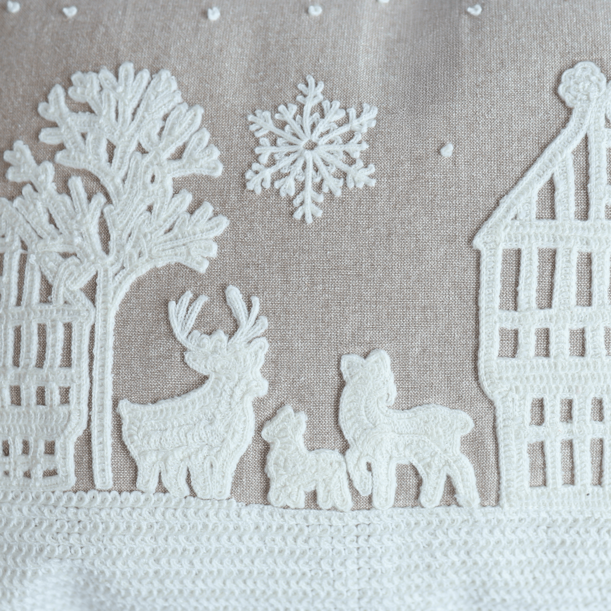 Festive Glow Cotton Chambray Cushion - OPULENT Co