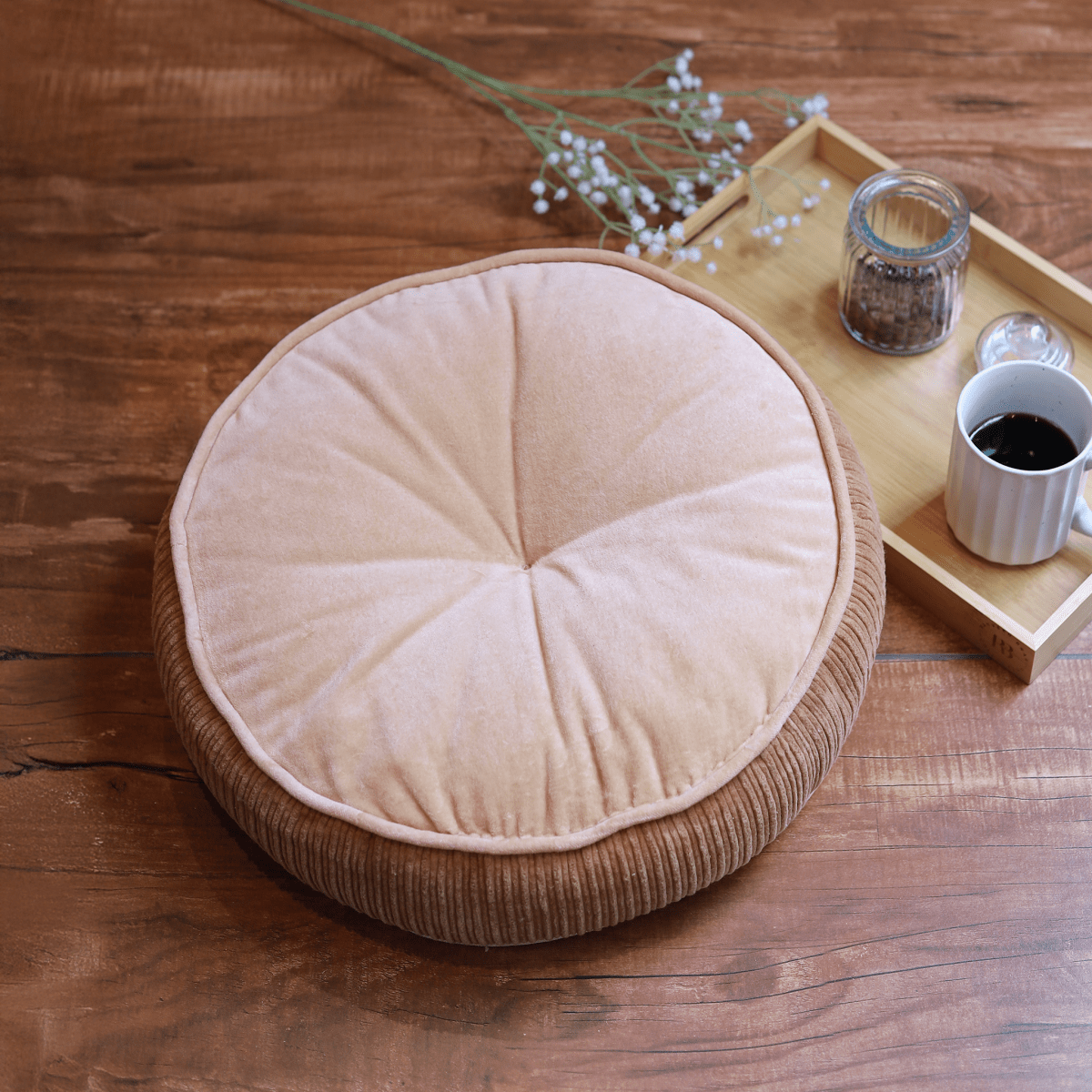 Peach Glory Cotton Velvet Cushion - OPULENT Co