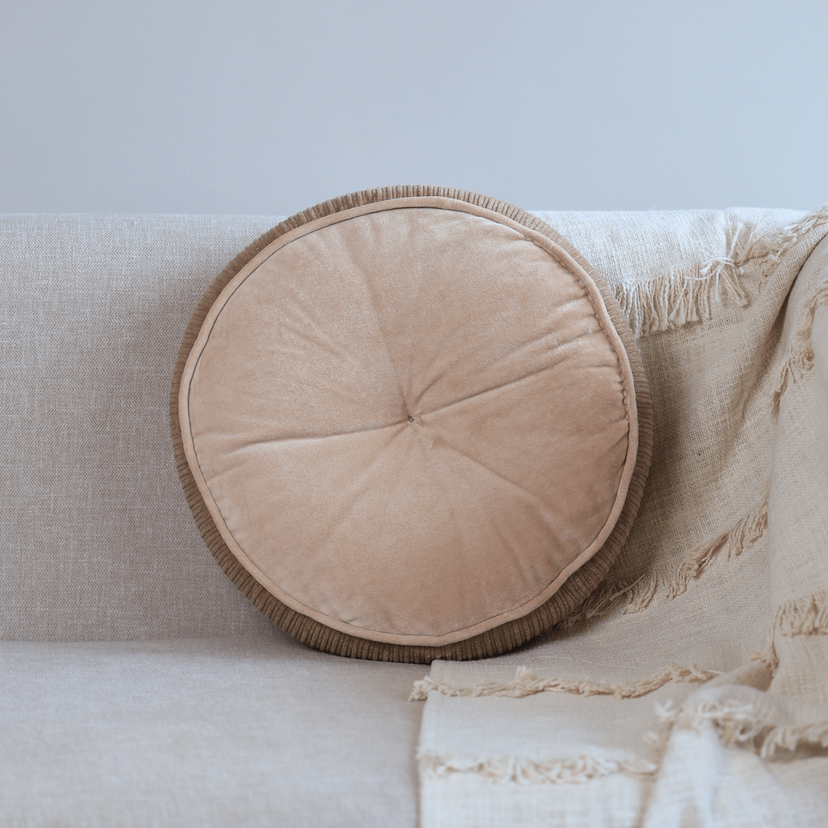 Peach Glory Cotton Velvet Cushion - OPULENT Co
