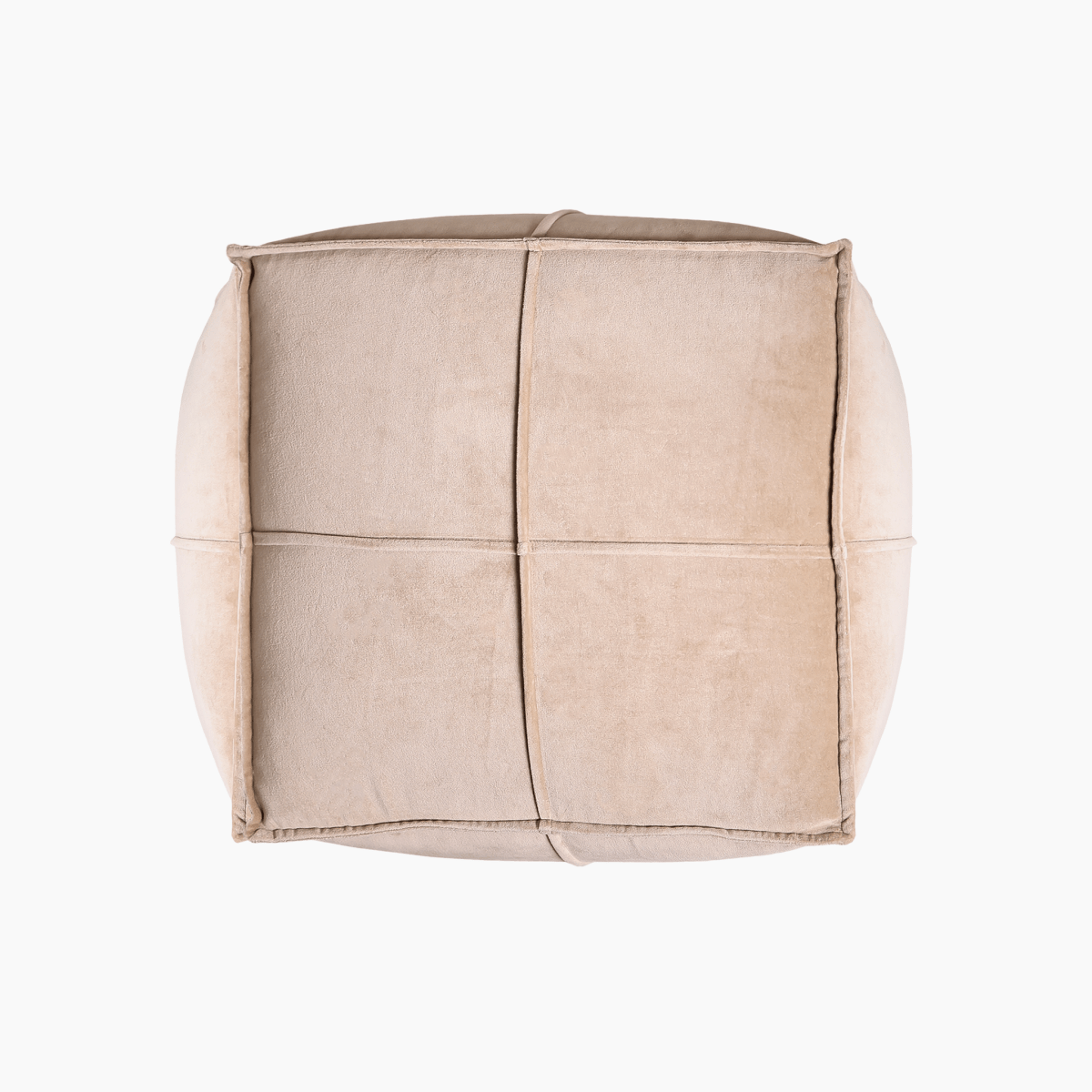 Tomos Beige Cotton Pouffe - OPULENT Co