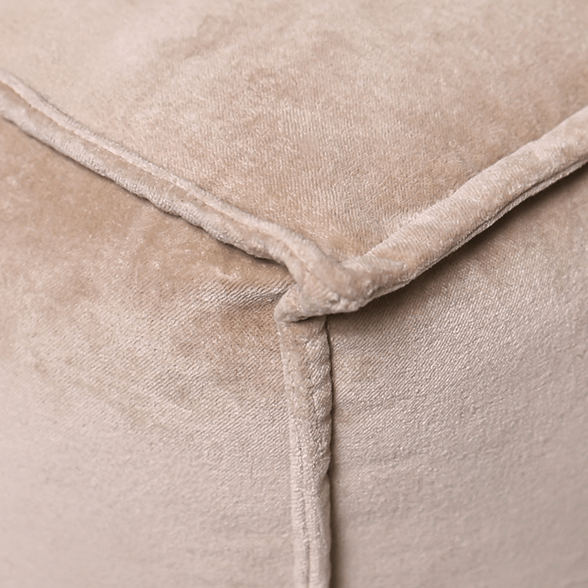 Tomos Beige Cotton Pouffe - OPULENT Co