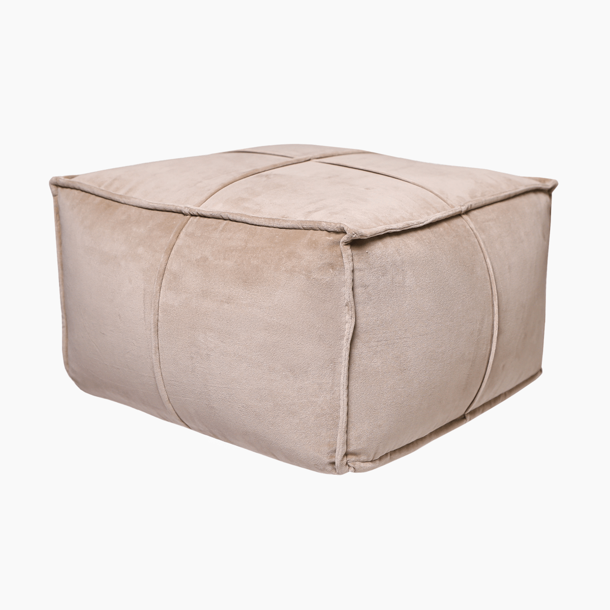 Tomos Beige Cotton Pouffe - OPULENT Co