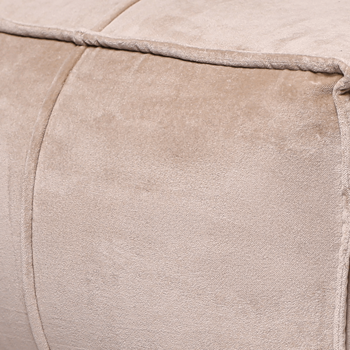 Tomos Beige Cotton Pouffe - OPULENT Co
