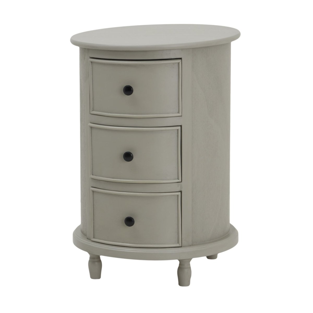 The Camden Collection 3 Drawer Round Side Table - OPULENT Co