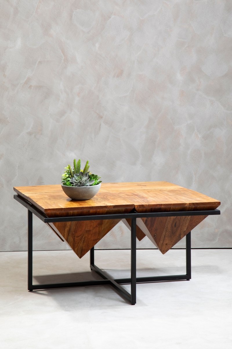 Acacia Pyramid Coffee Table - OPULENT co