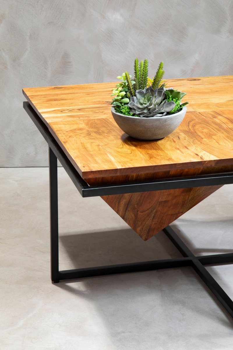 Acacia Pyramid Coffee Table - OPULENT co