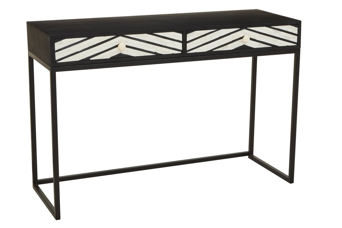 Allora Two Drawer Console Table | Bone Inlay - OPULENT Co