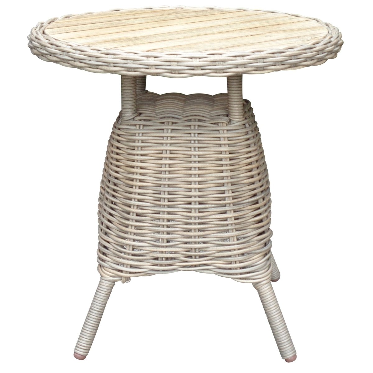 Amalfi Collection Outdoor Bistro Table With Wood Top - OPULENT co