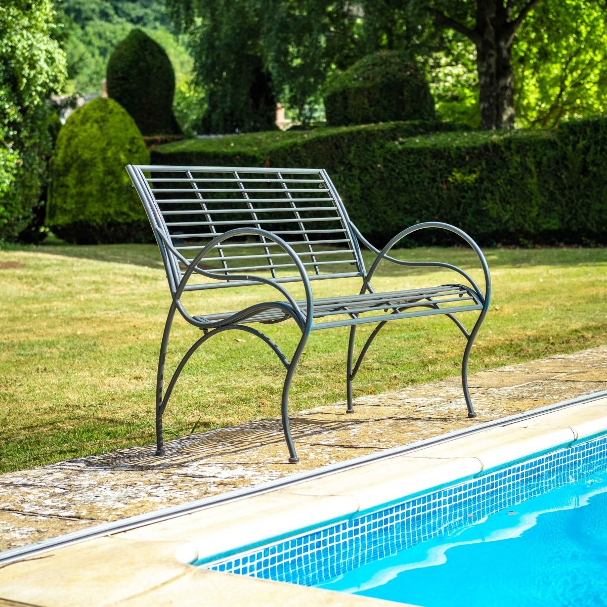 AMALFI METAL BENCH | UMBRA GREY - OPULENT co