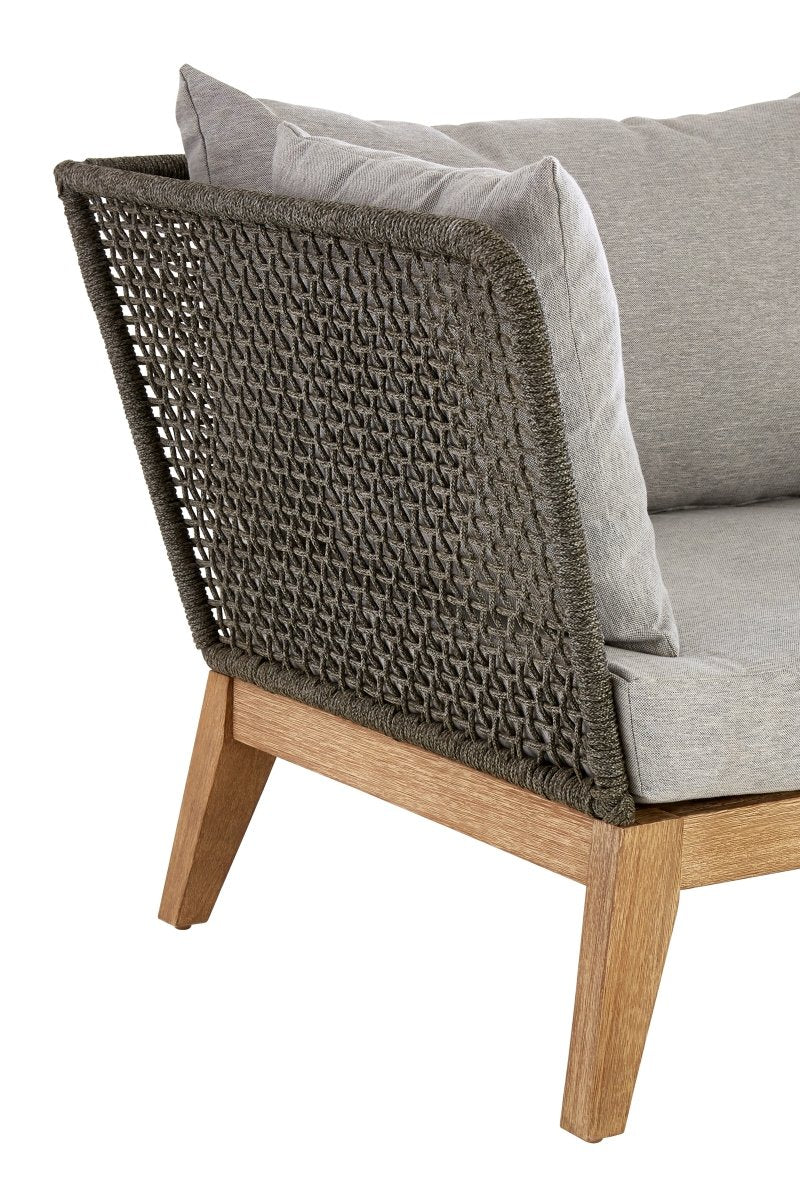 Aurora 3 Seat Grey Sofa with Wooden Legs - OPULENT co